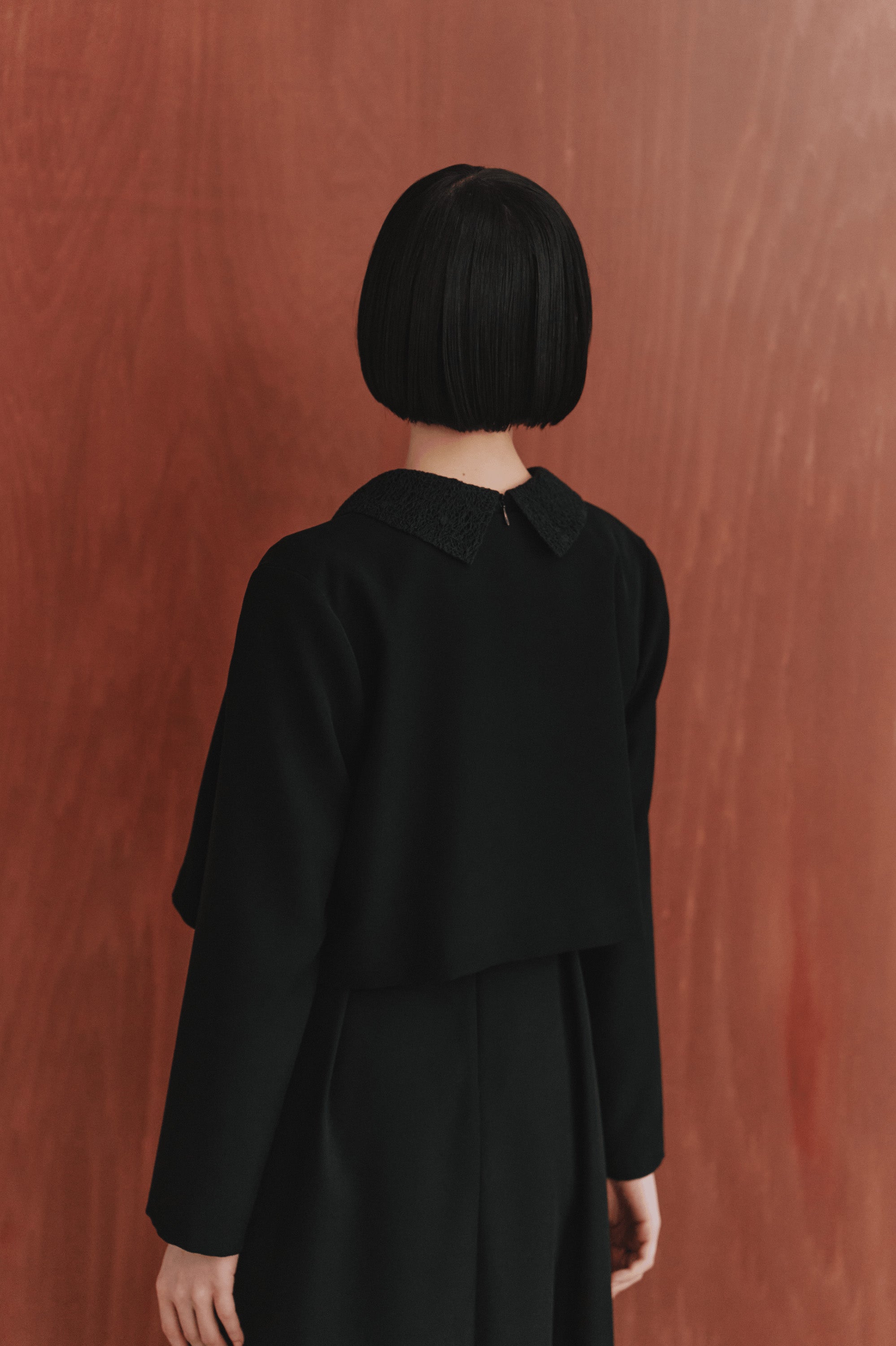 kaene レースショールフォーマルセットアップ 喪服 | モデル身長161cm 着用サイズS