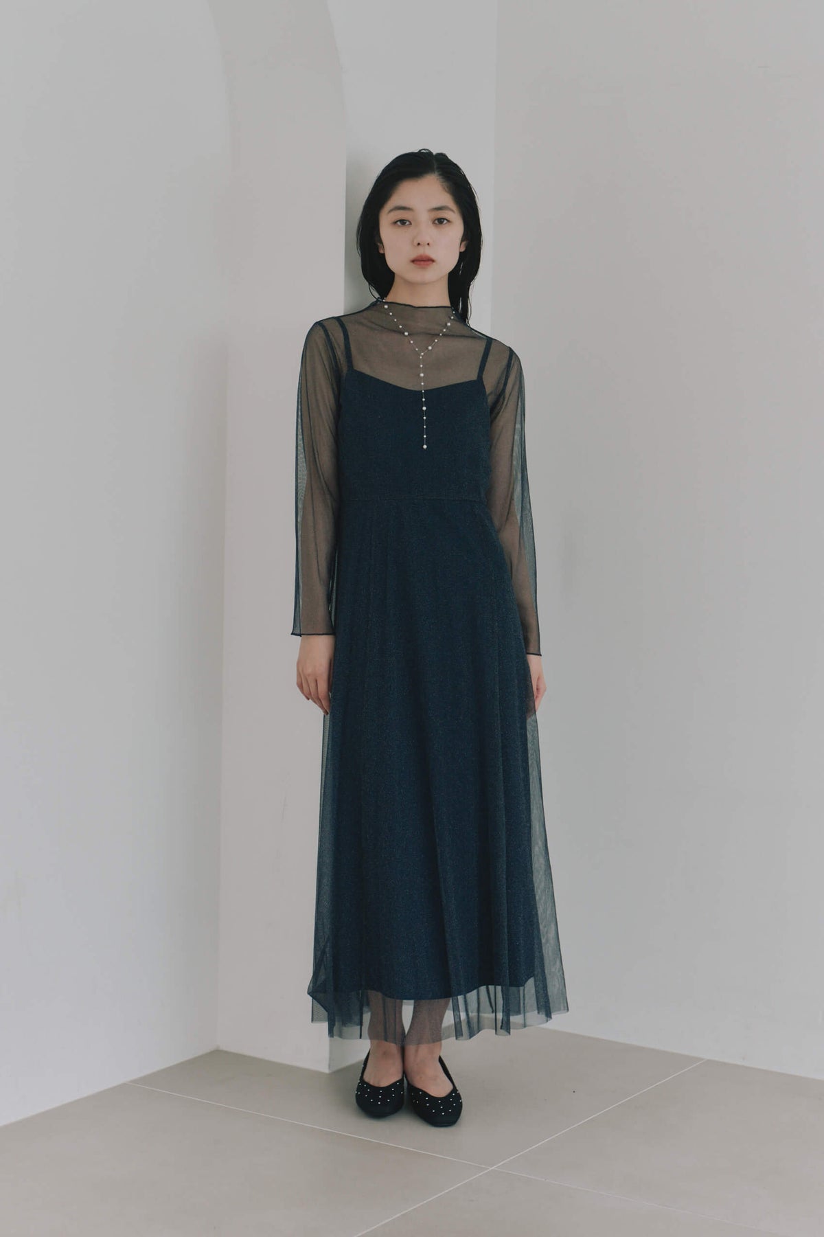 kaene ラメチュールメロウワンピース 100535 結婚式 お呼ばれ 