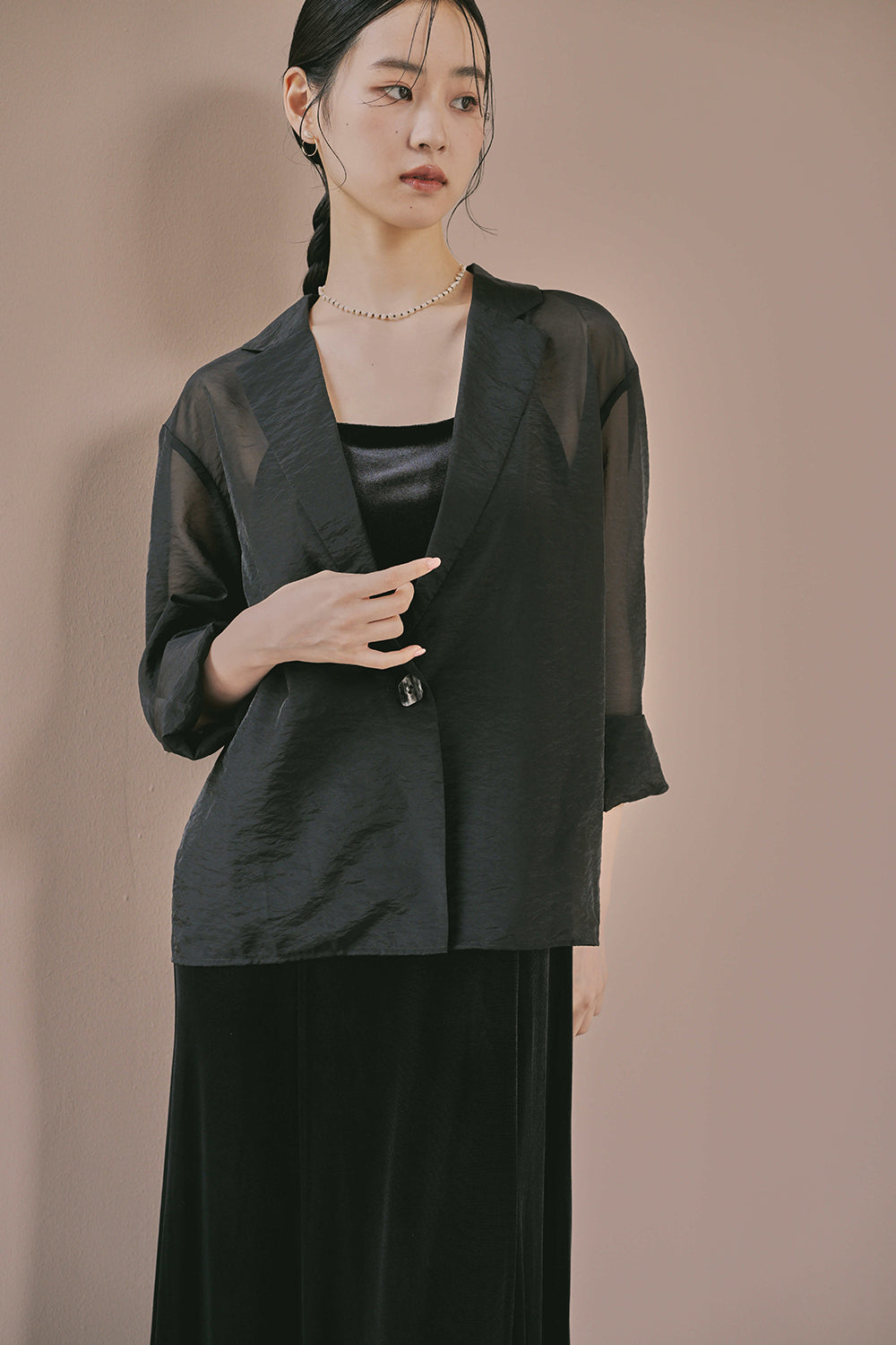 kaene シアージャケット / 005366 | モデル身長170cm 着用サイズM(38)