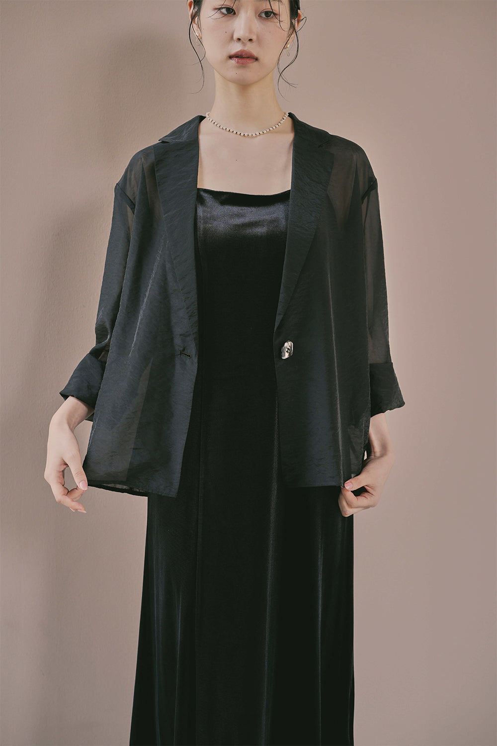 kaene シアージャケットセットベロアドレス / 101100 | モデル身長170cm 着用サイズM(38)