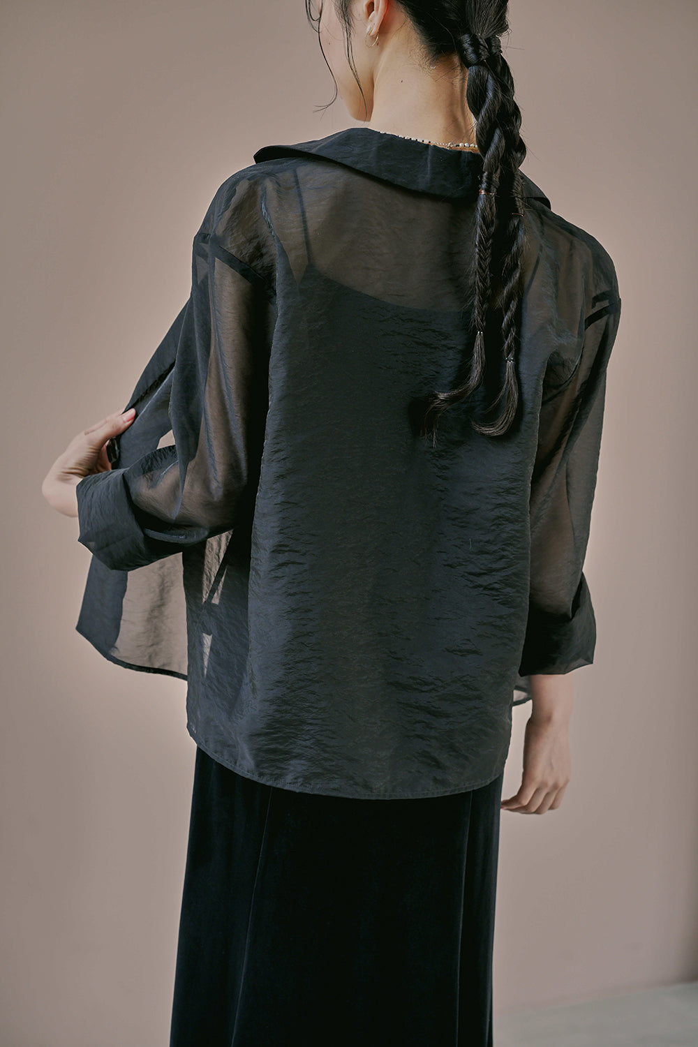 kaene シアージャケット / 005366 | モデル身長170cm 着用サイズM(38)