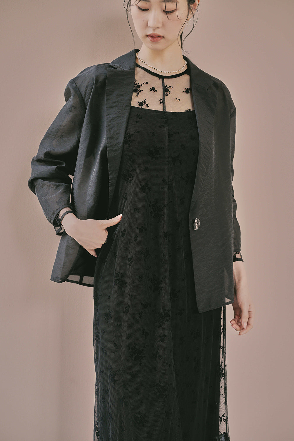 kaene シアージャケット / 005366 | モデル身長170cm 着用サイズM(38)