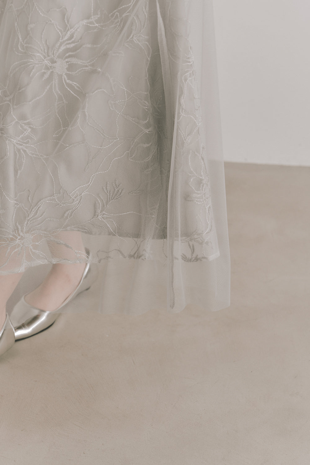 kaene シアーペタルレイヤードドレス / 101136 結婚式用ドレス mintgray |