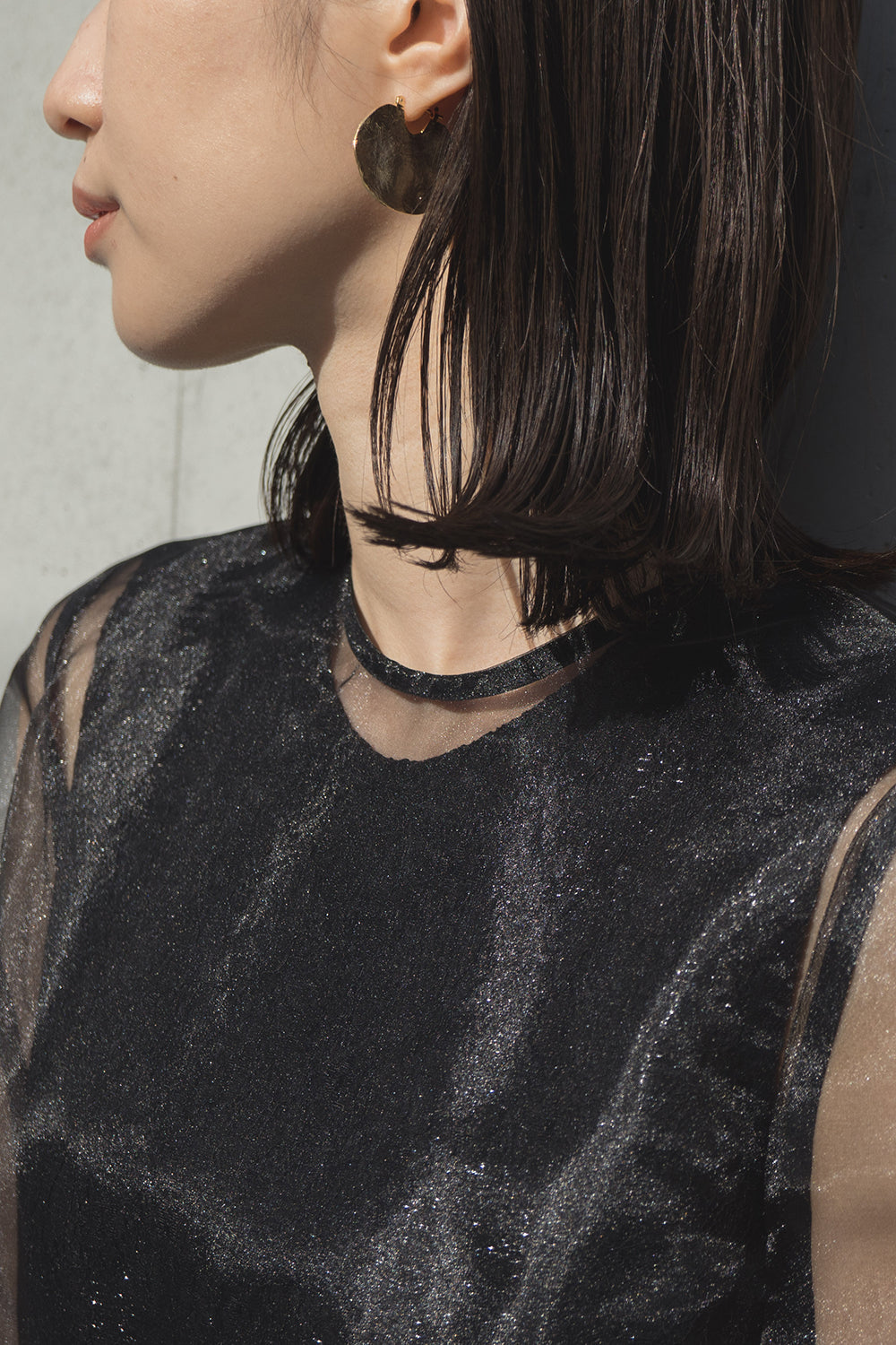 シアーレイヤードオールインワン / 100832 kaene | モデル身長160cm 着用サイズ36