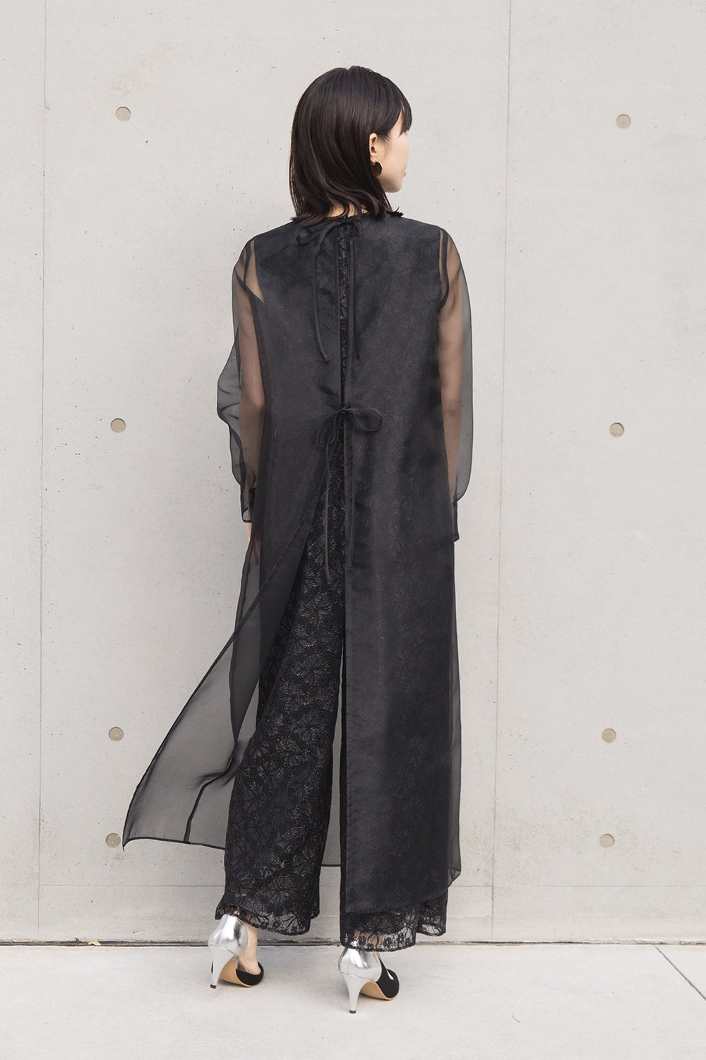 シアーレイヤードオールインワン / 100832 kaene | モデル身長160cm 着用サイズ36