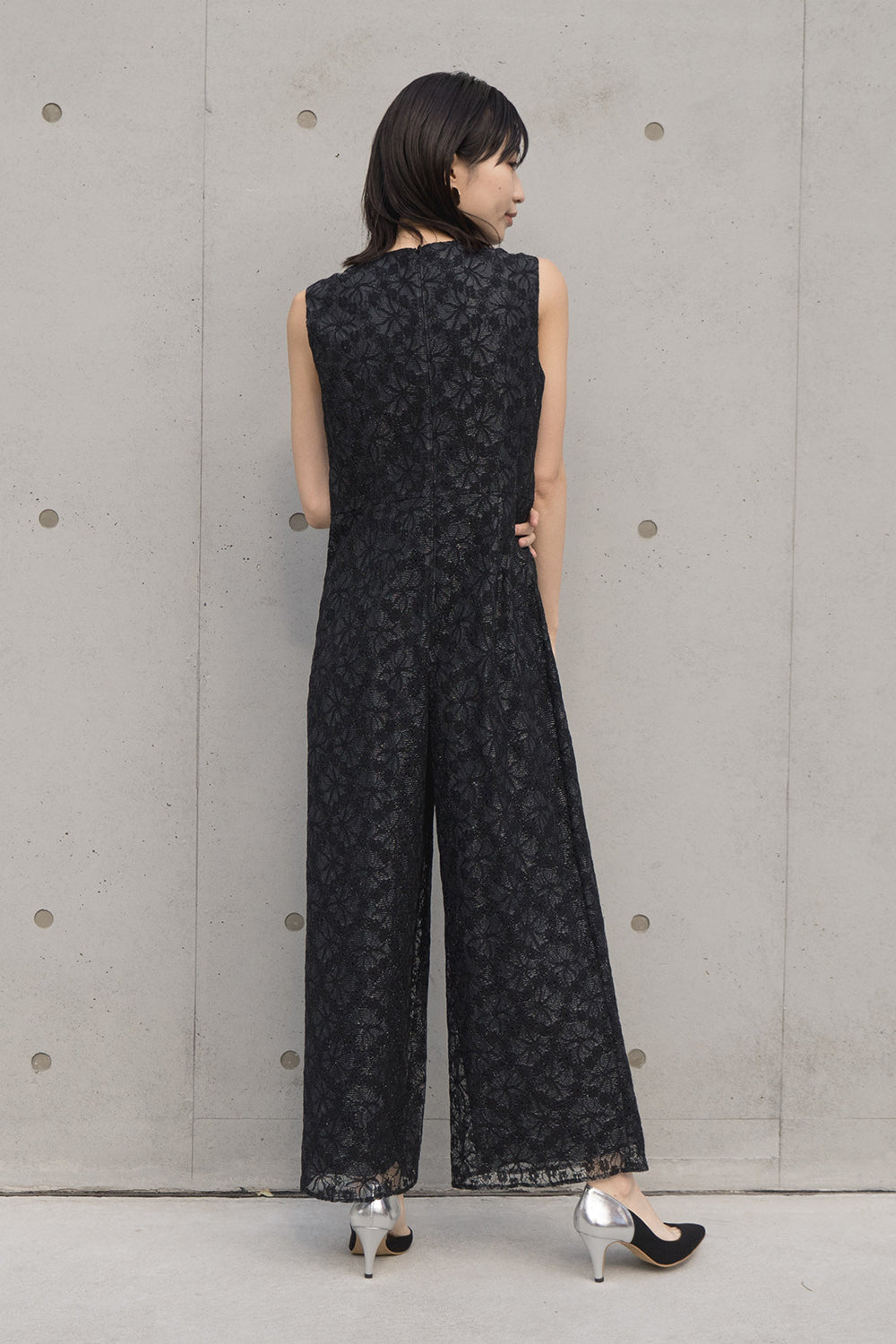 シアーレイヤードオールインワン / 100832 kaene | モデル身長160cm 着用サイズ36