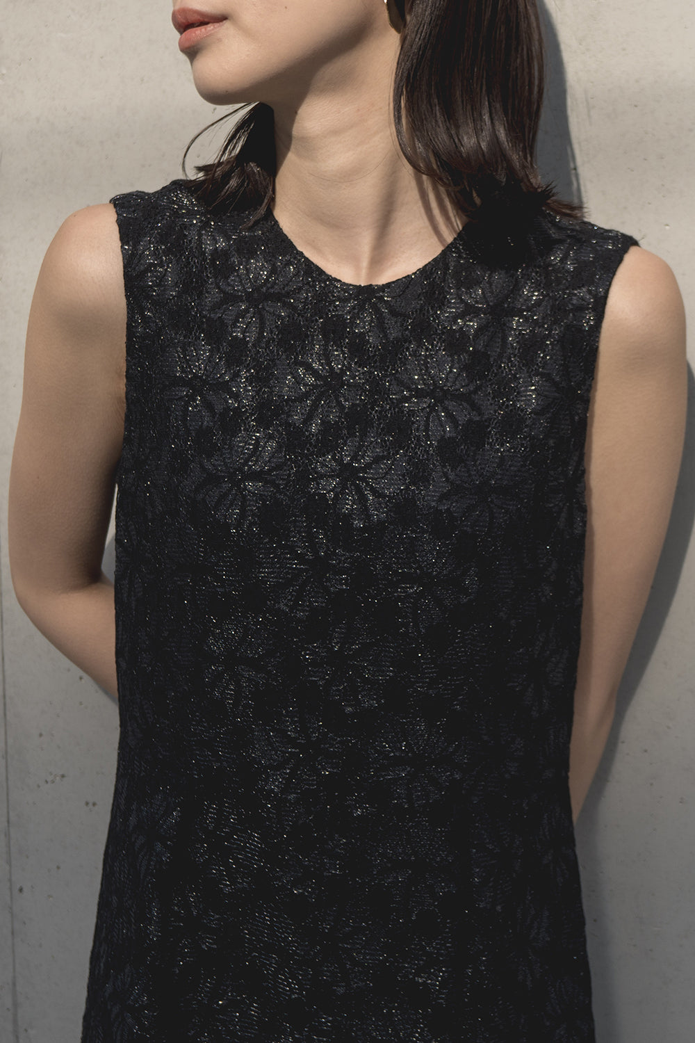 シアーレイヤードオールインワン / 100832 kaene | モデル身長160cm 着用サイズ36