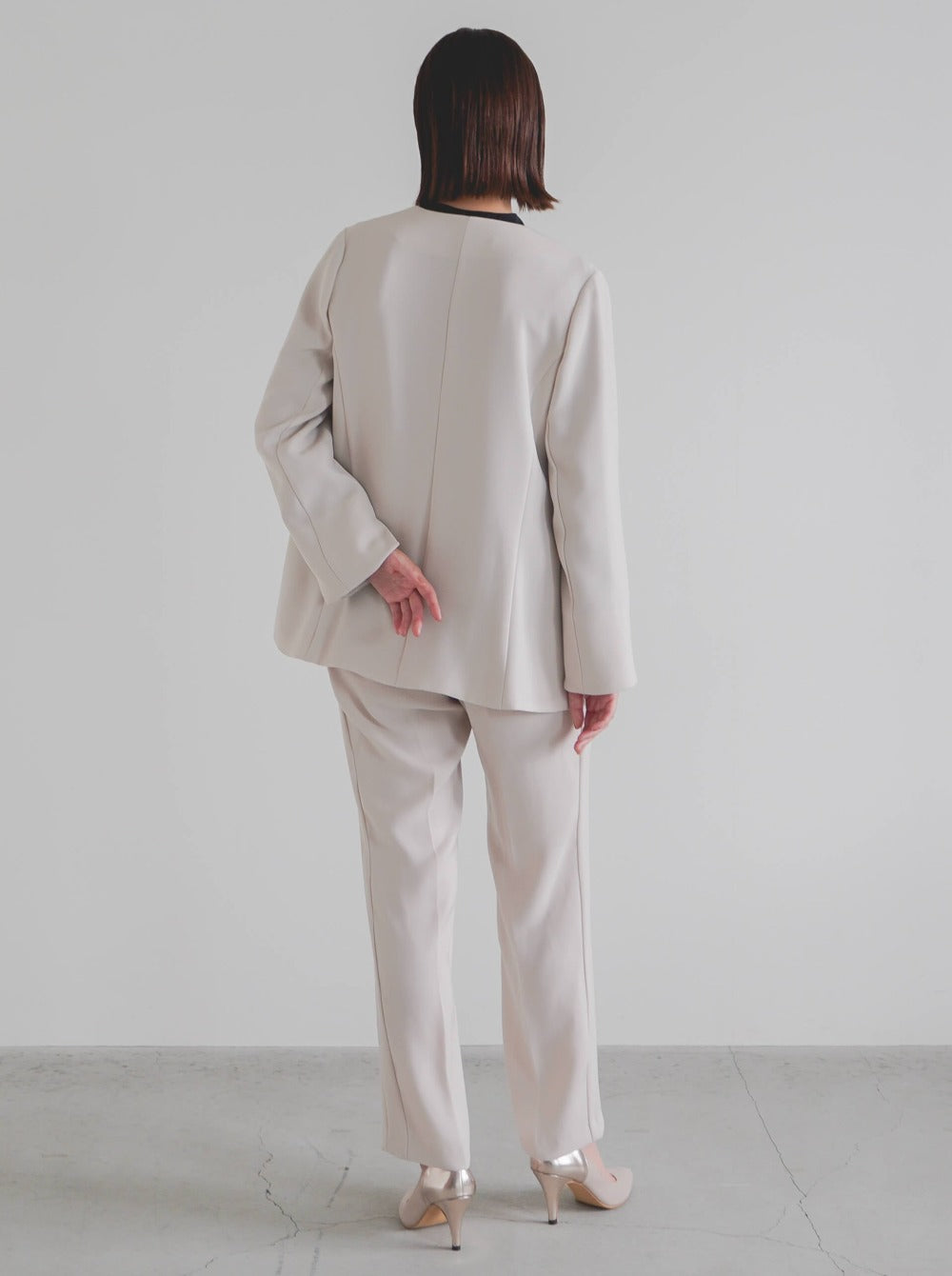 kaene パールダブルジャケット / 005345 | モデル身長162cm 着用サイズ36