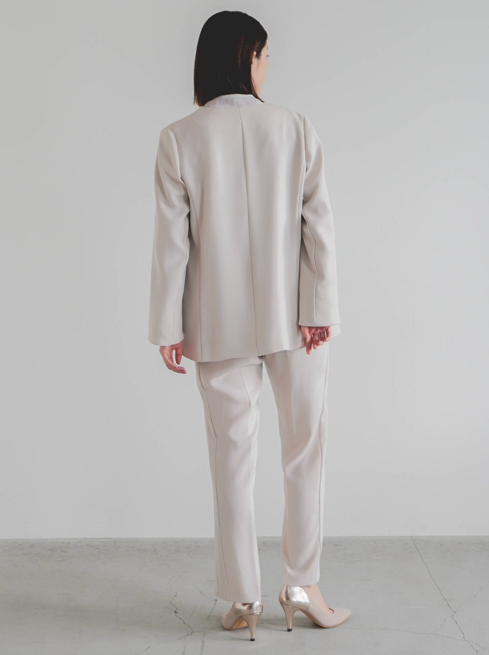 kaene パールダブルジャケット / 005345 | モデル身長162cm 着用サイズ36