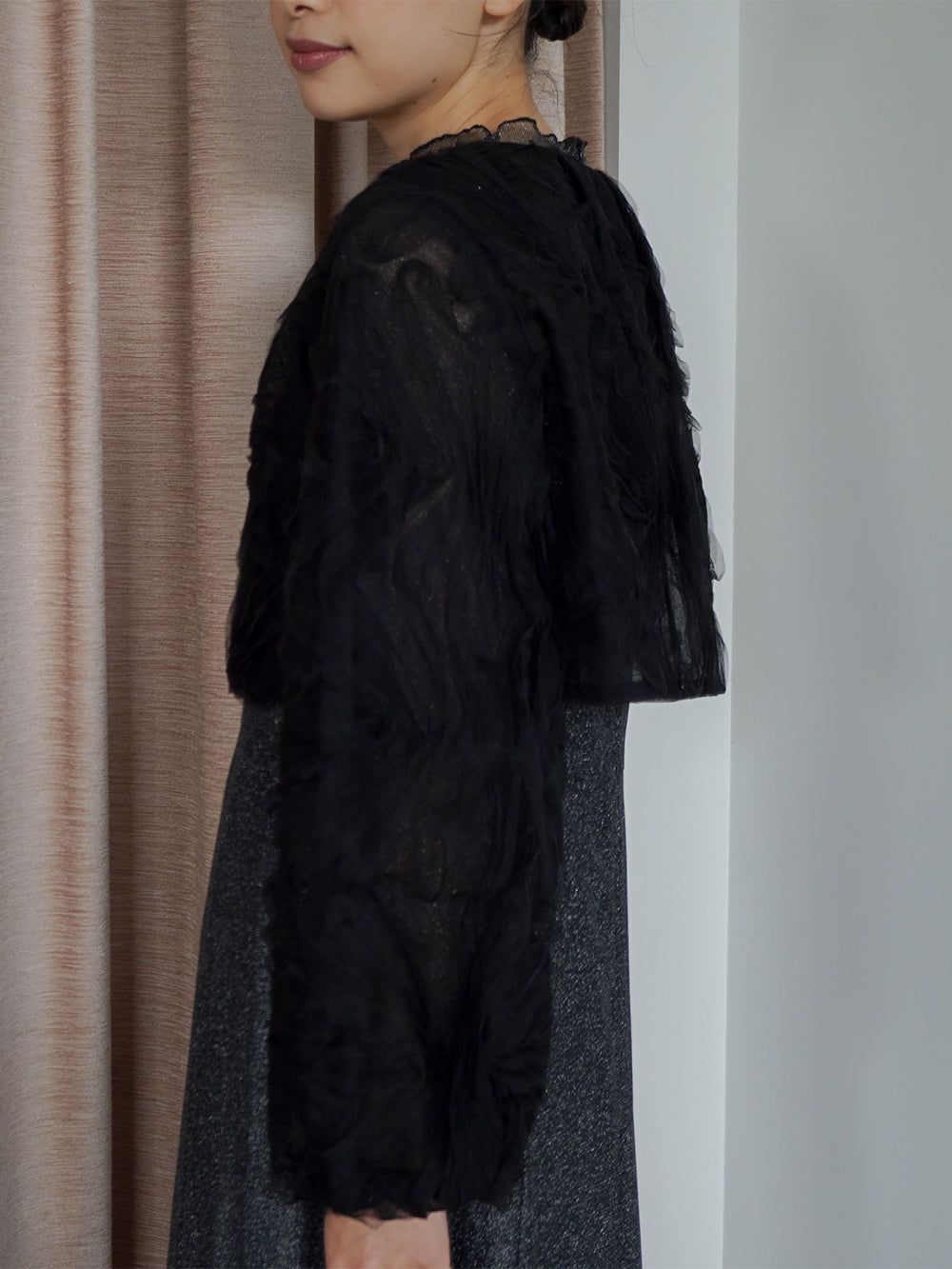 kaene チュールエンブロイダリーボレロ / 005348 | モデル身長157cm 着用サイズFREE