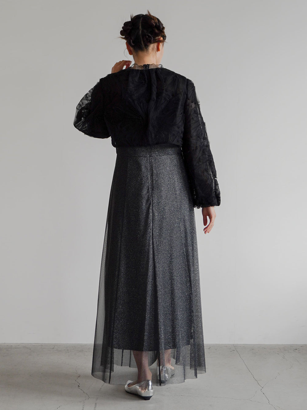 kaene チュールエンブロイダリーボレロ / 005348 | モデル身長157cm 着用サイズFREE