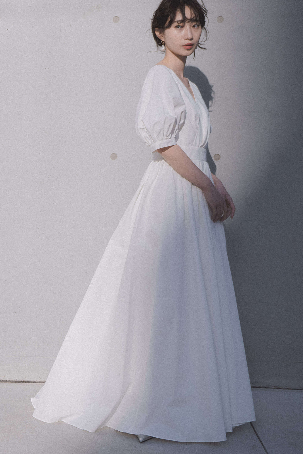 kaene タフタカシュクールドレス / 100725 | モデル身長160cm 着用サイズ34