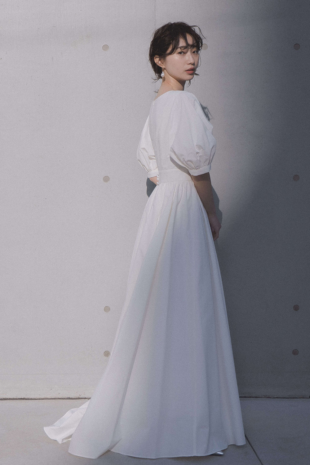 kaene タフタカシュクールドレス / 100725 | モデル身長160cm 着用サイズ34