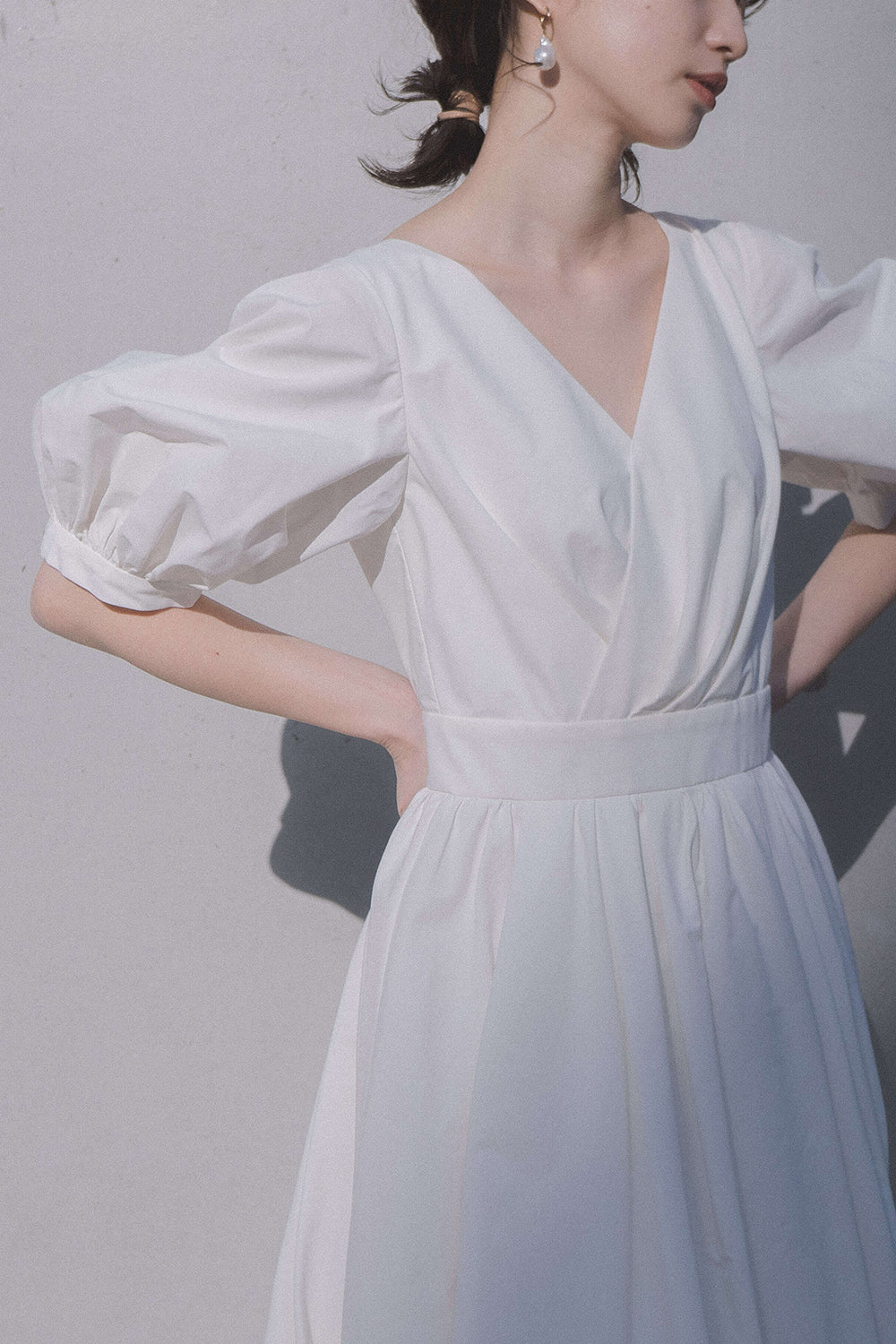 kaene タフタカシュクールドレス / 100725 | モデル身長160cm 着用サイズ34