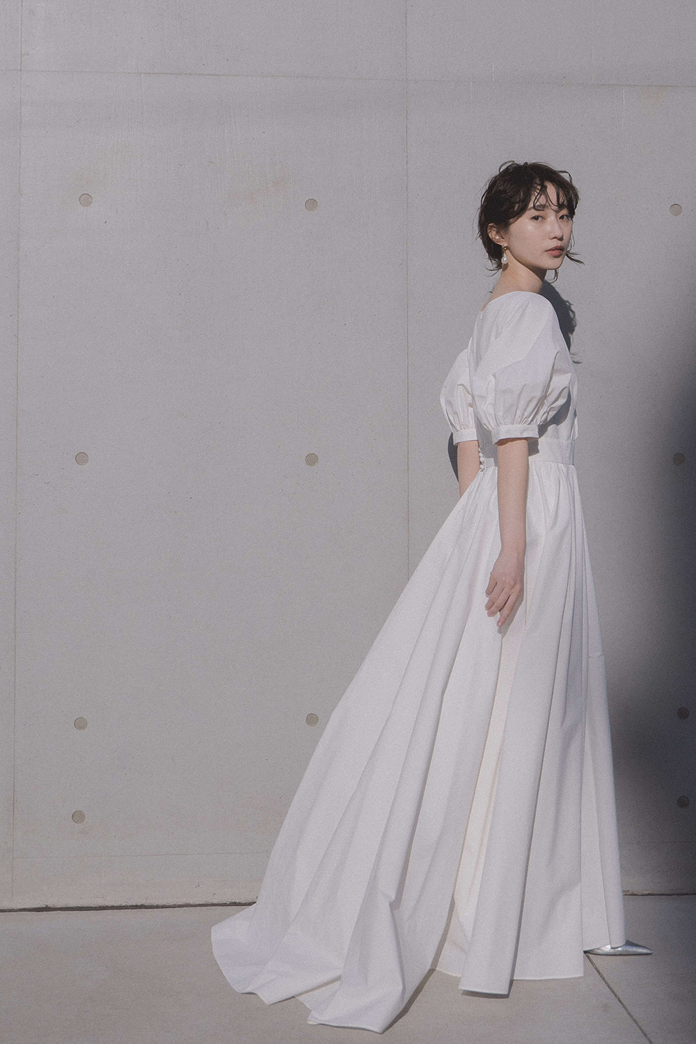 kaene タフタカシュクールドレス / 100725 | モデル身長160cm 着用サイズ34