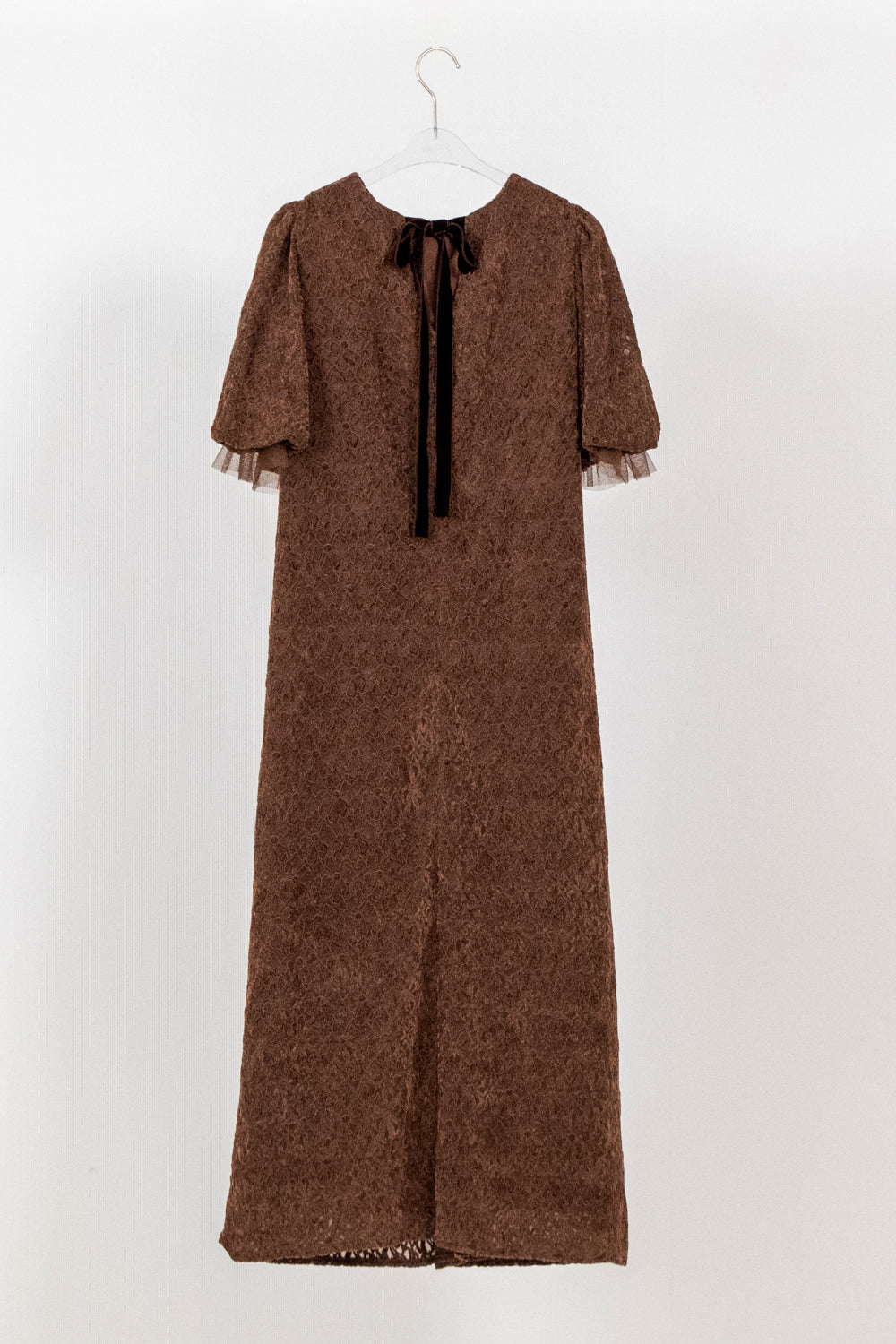 kaene フロントギャザーフラワーモチーフドレス / 101197 結婚式用ゲストドレス brown | brown