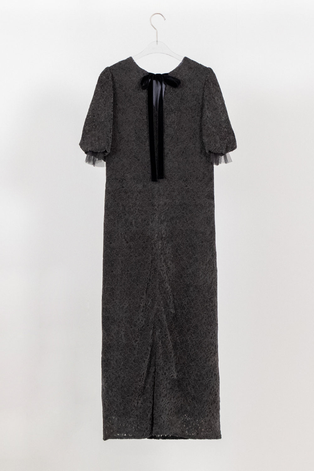 kaene フロントギャザーフラワーモチーフドレス / 101197 結婚式用ゲストドレス gray | gray