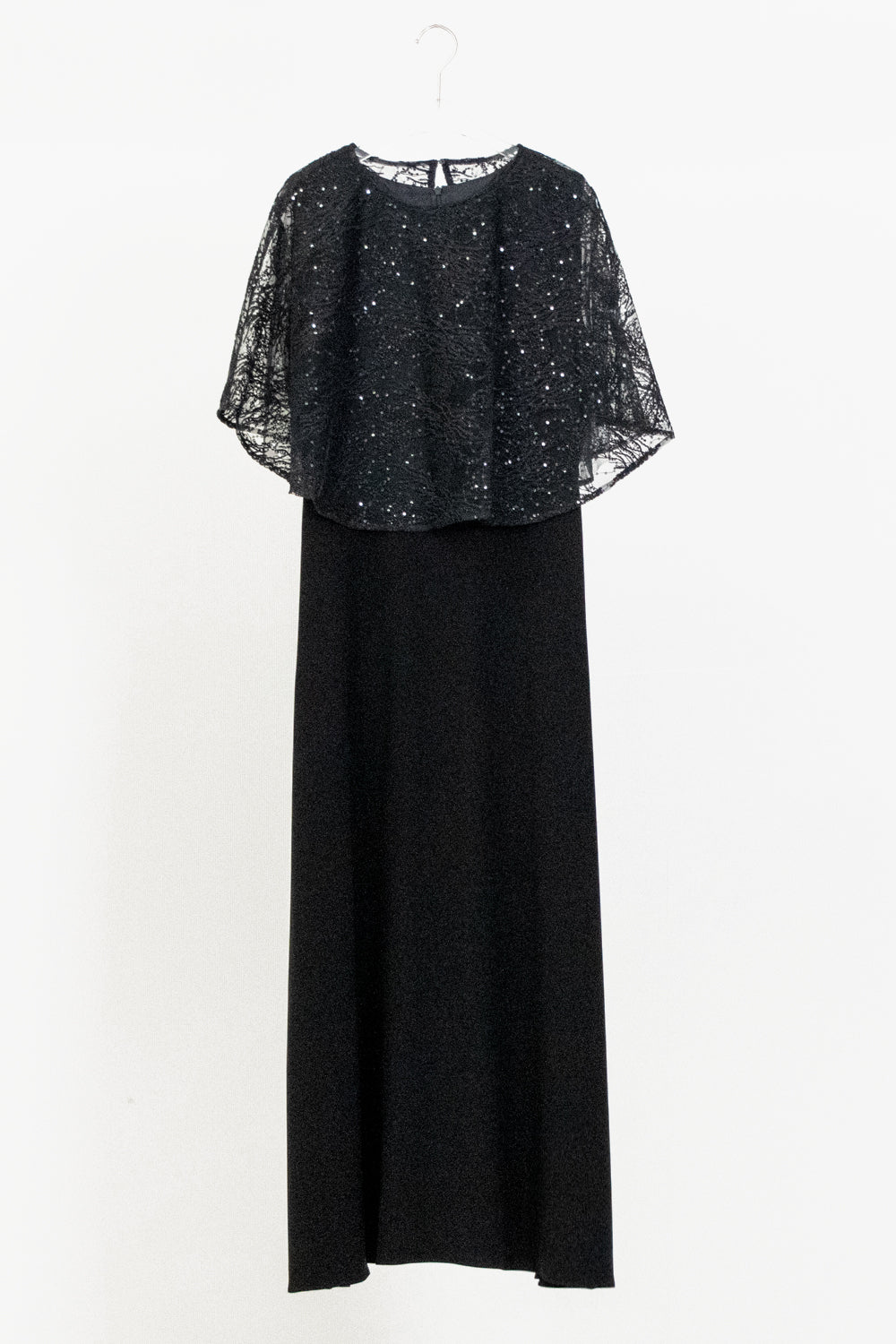 kaene レースケープセットドレス / 101210 結婚式用ゲストドレス black | front