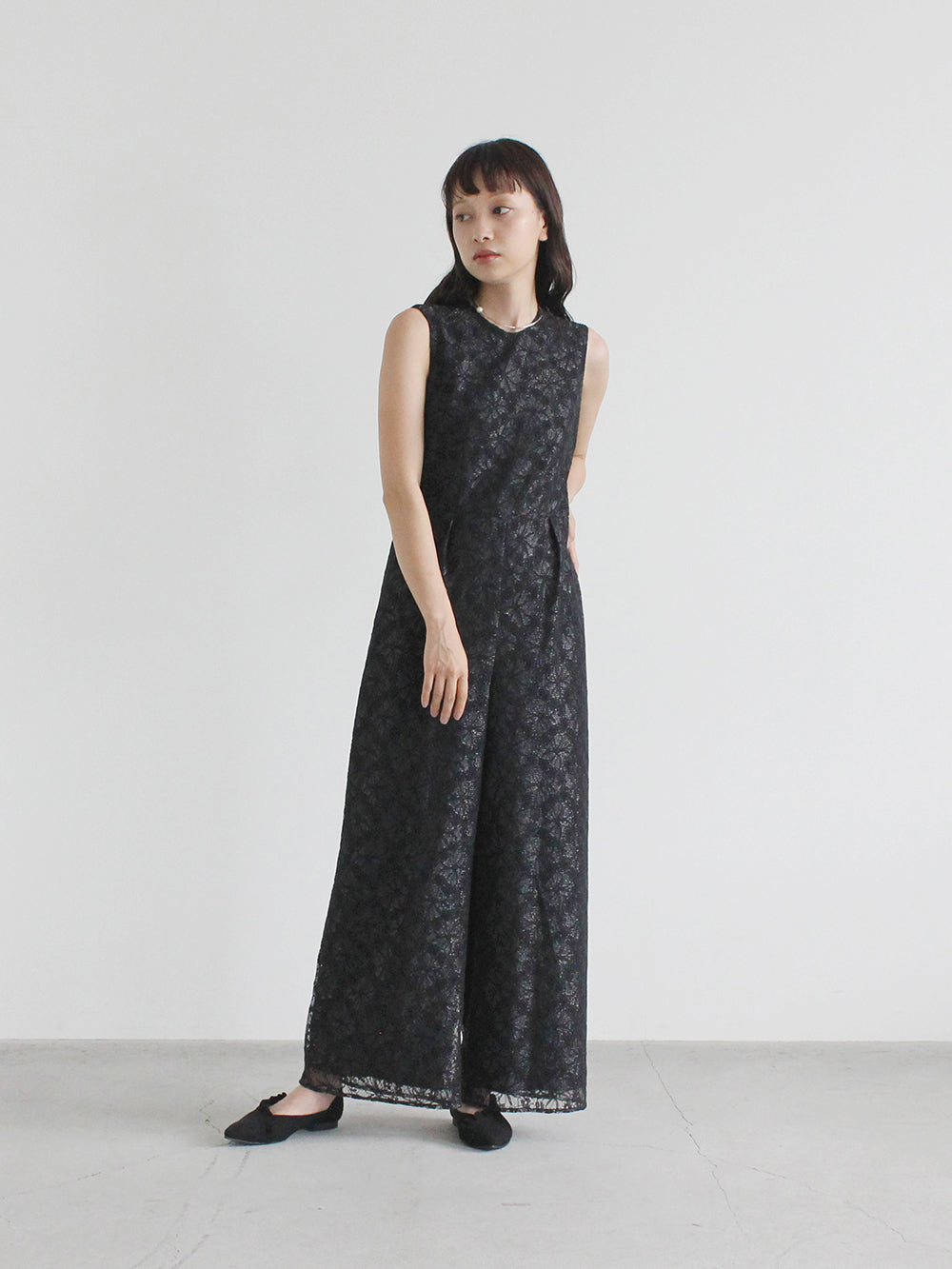 シアーレイヤードオールインワン / 100832 kaene | モデル身長157㎝ 着用サイズ34