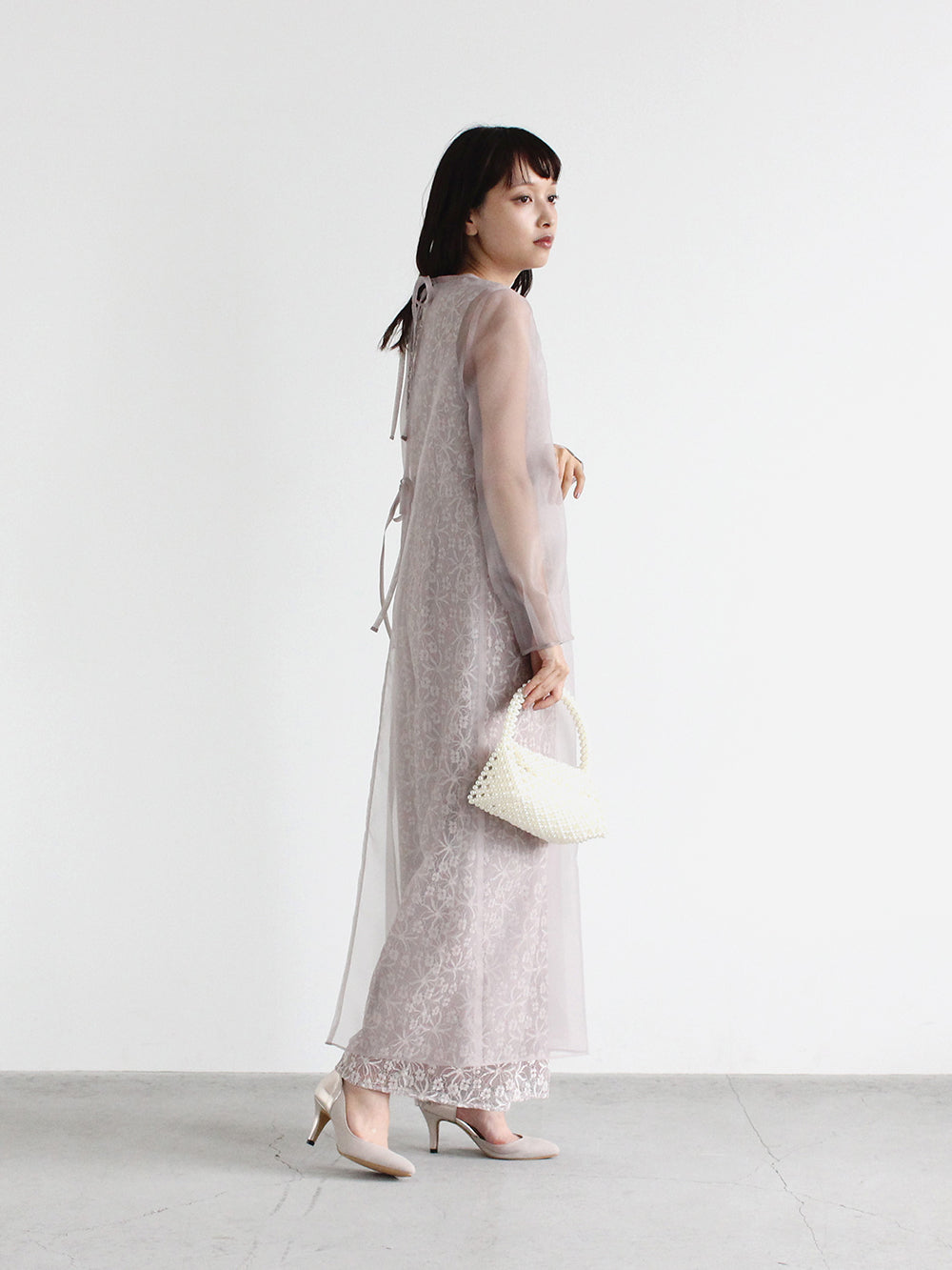 シアーレイヤードオールインワン / 100832 kaene | モデル身長157㎝ 着用サイズ34