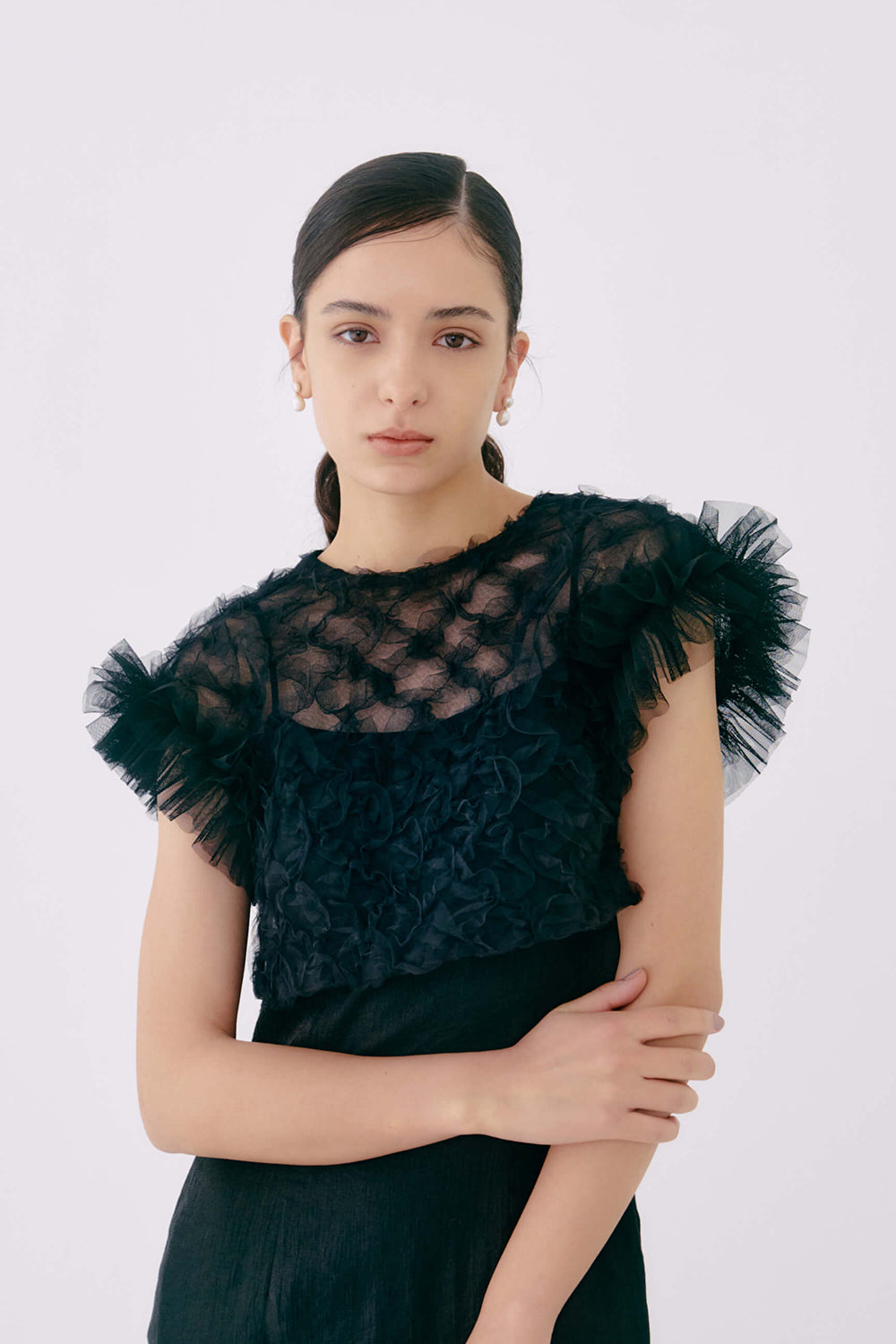 kaene ボリュームブラウスセットドレス / 100956 | モデル身長170cm 着用サイズ36