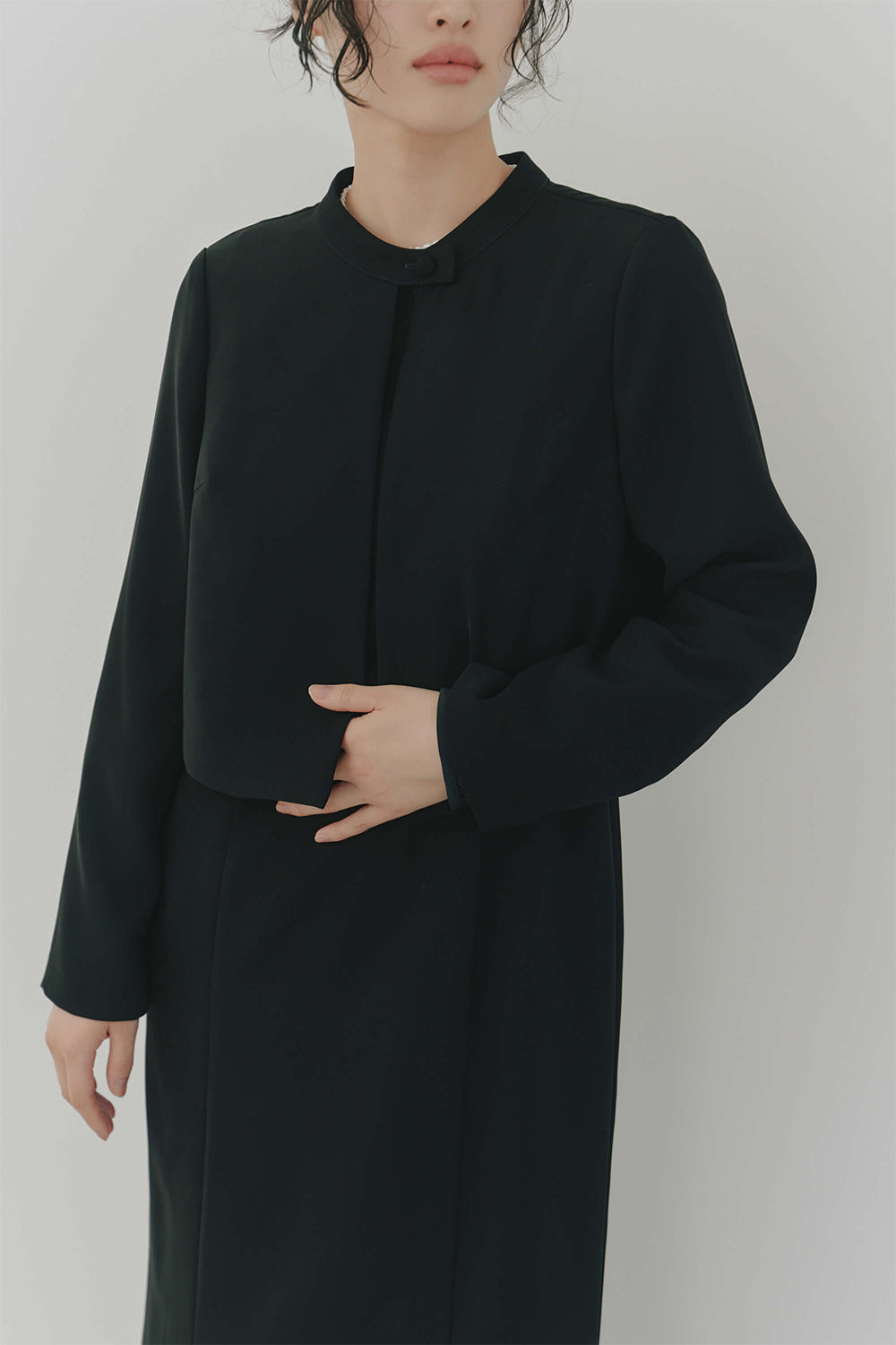 kaene バックタックジャケット / 005347 | モデル身長166cm 着用サイズ38