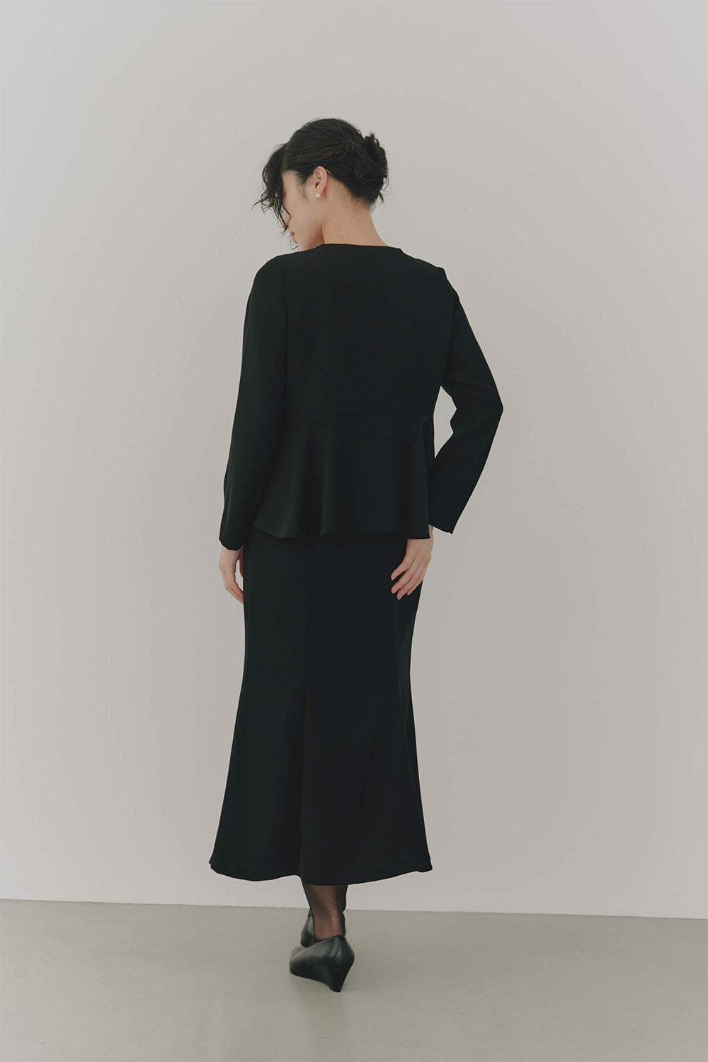 kaene フレアジャケットセットワンピース / 101057 | モデル身長166cm 着用サイズ36 ※black着用