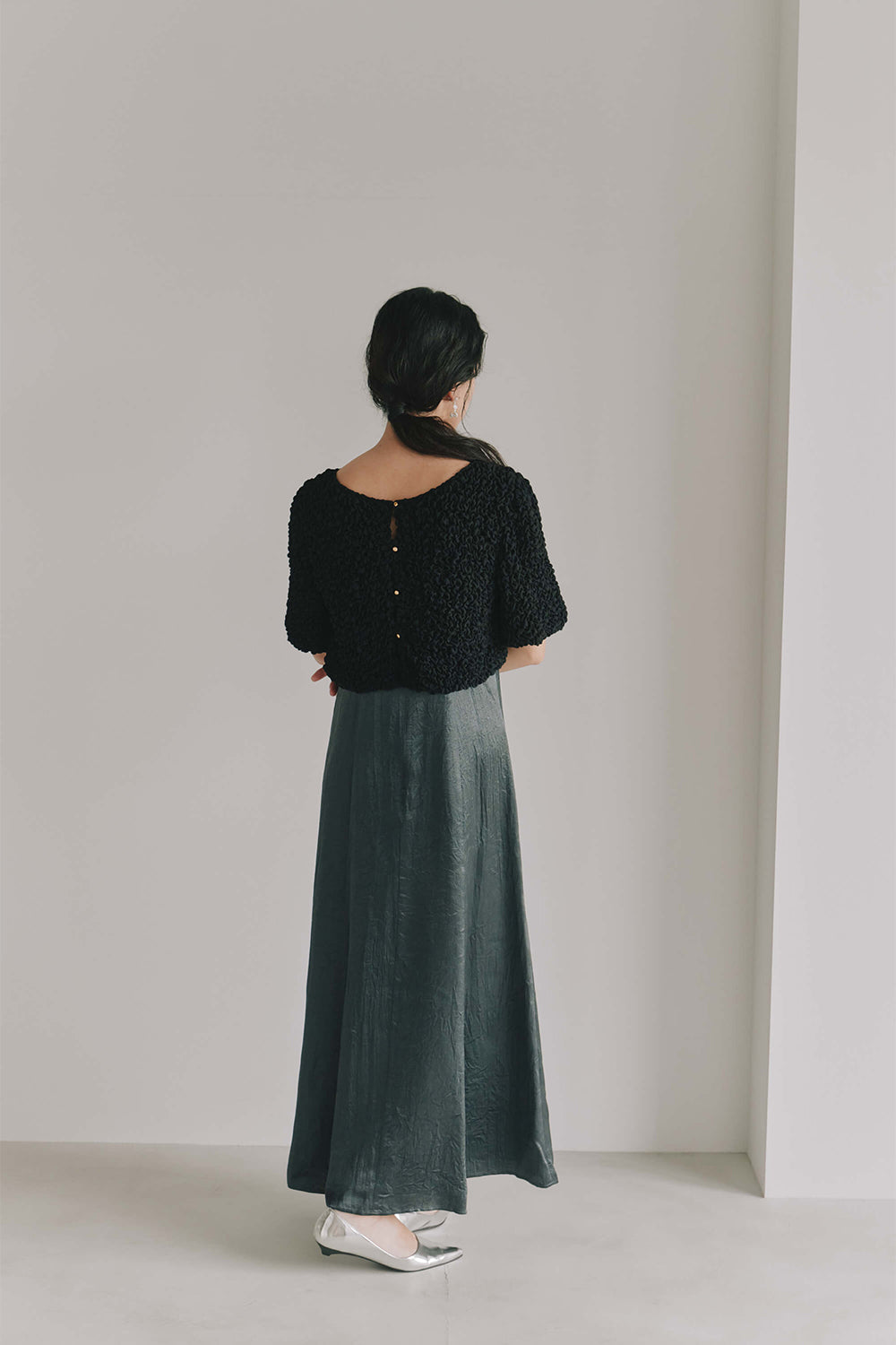 kaene シャーリングシフォンブラウスセットドレス / 101129 |モデル身長165cm 着用サイズM(38)