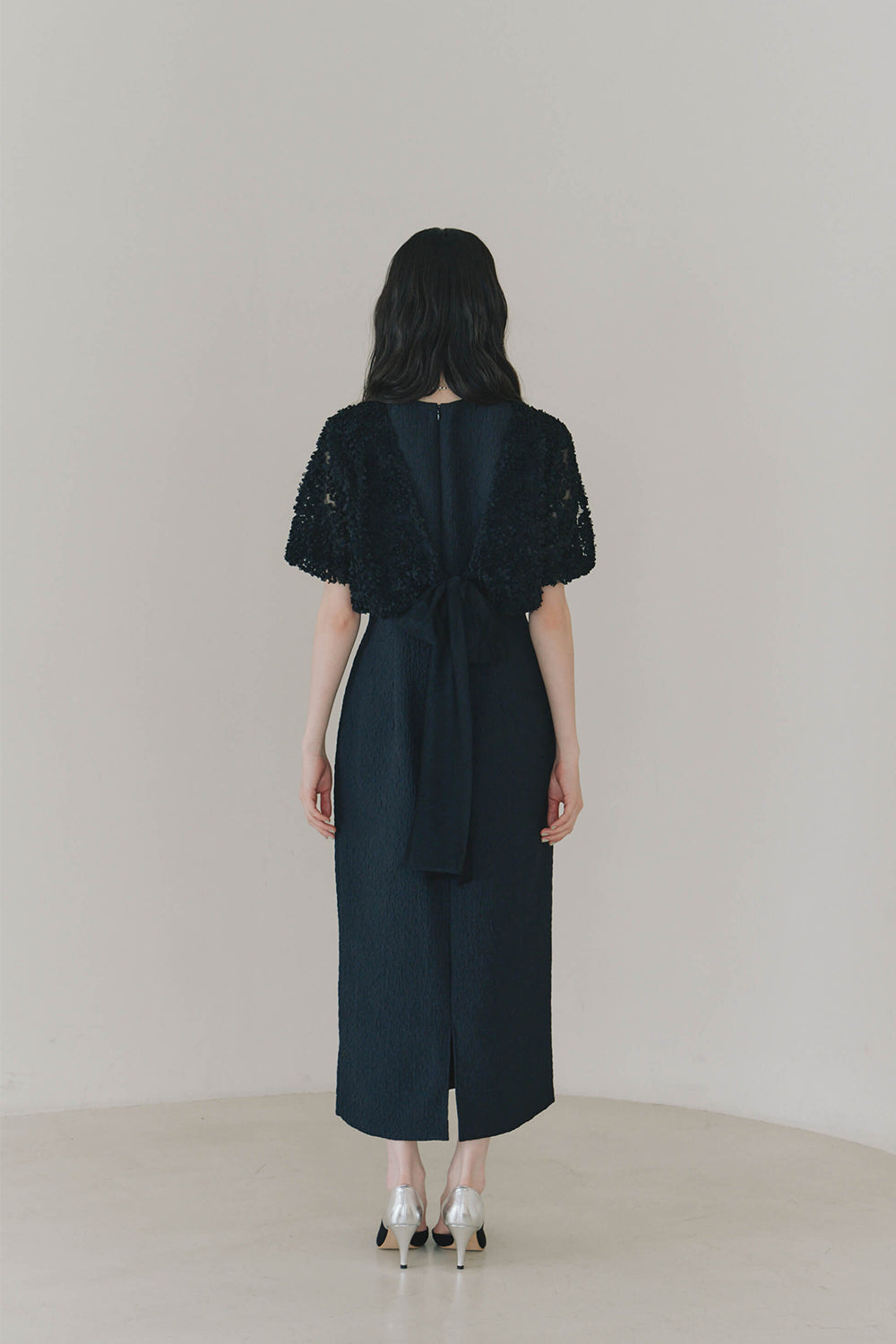 kaene デザインリボンボレロセットドレス / 101090 | モデル身長164cm 着用サイズS(36)