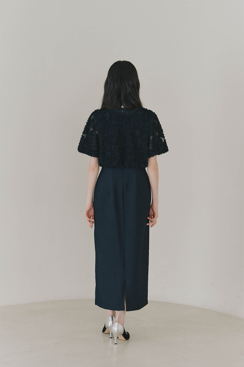 kaene デザインリボンボレロセットドレス / 101090 | モデル身長164cm 着用サイズS(36)