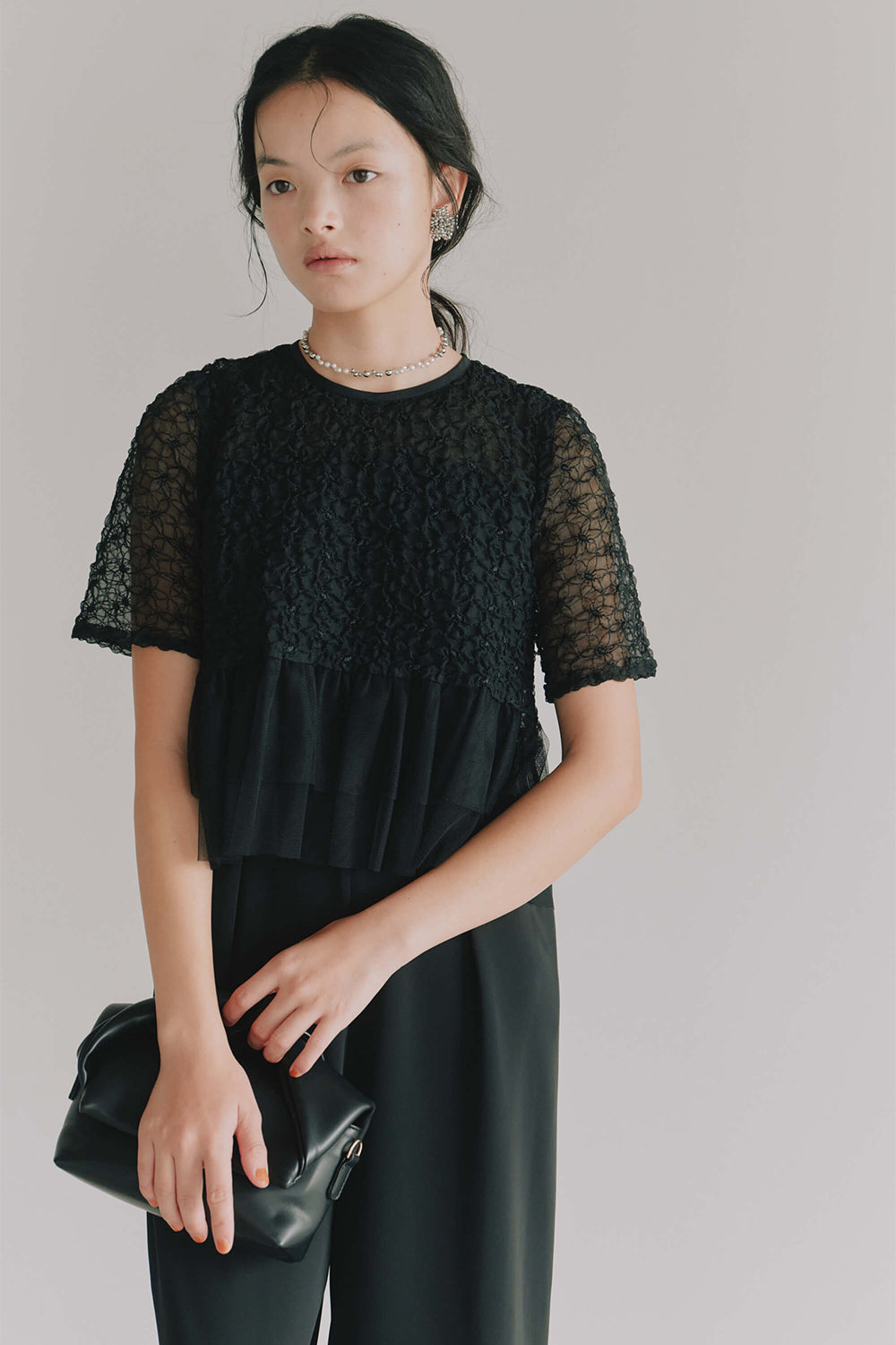 kaene フルールチュールオールインワン / 101139 |モデル身長165cm 着用サイズM(38)