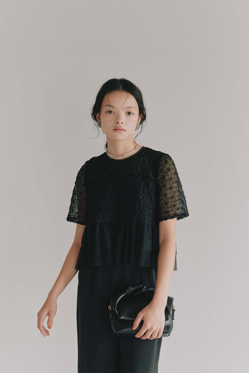 kaene フルールチュールオールインワン / 101139 |モデル身長165cm 着用サイズM(38)