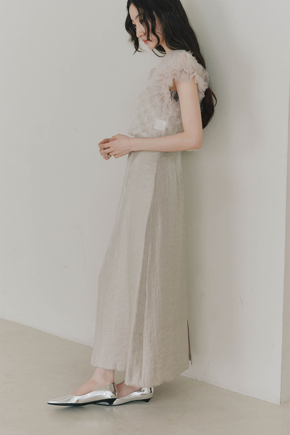 kaene ボリュームブラウスセットドレス / 100956 | モデル身長164cm 着用サイズ38