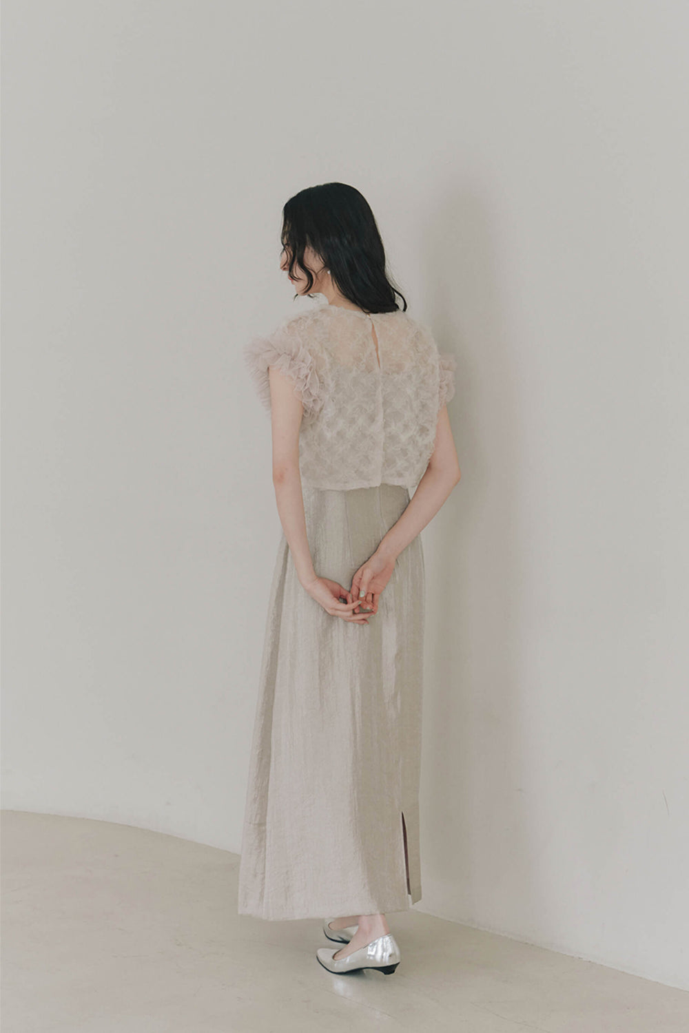 kaene ボリュームブラウスセットドレス / 100956 | モデル身長164cm 着用サイズ38