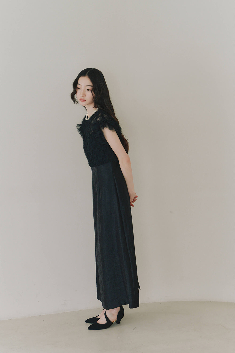 kaene ボリュームブラウスセットドレス / 100956 | モデル身長164cm 着用サイズ36