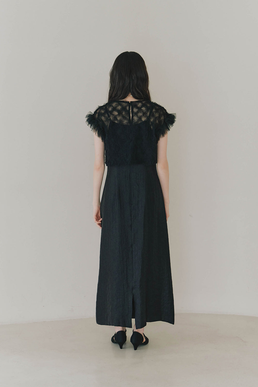 kaene ボリュームブラウスセットドレス / 100956 | モデル身長164cm 着用サイズ36