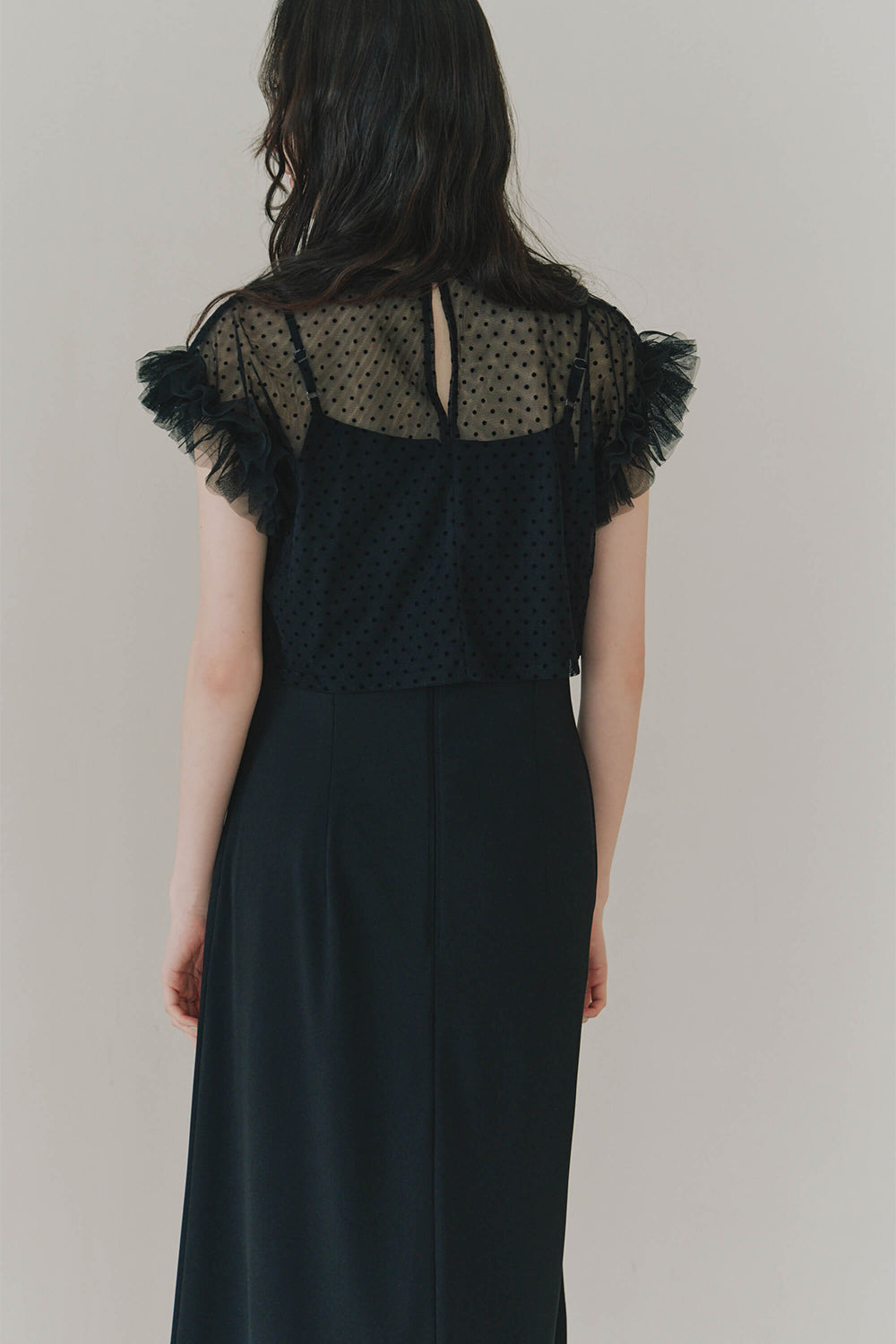 kaene ドットブラウスセットドレス / 101022 | モデル身長164cm 着用サイズ36