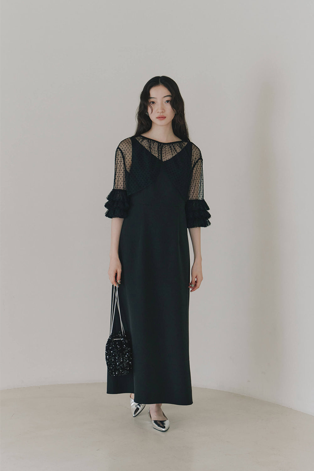 kaene フリルボレロセットドレス / 100984 | モデル身長164cm 着用サイズ38