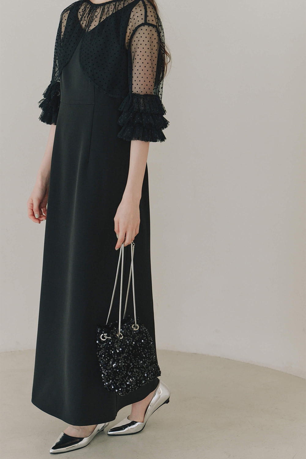 kaene フリルボレロセットドレス / 100984 | モデル身長164cm 着用サイズ38