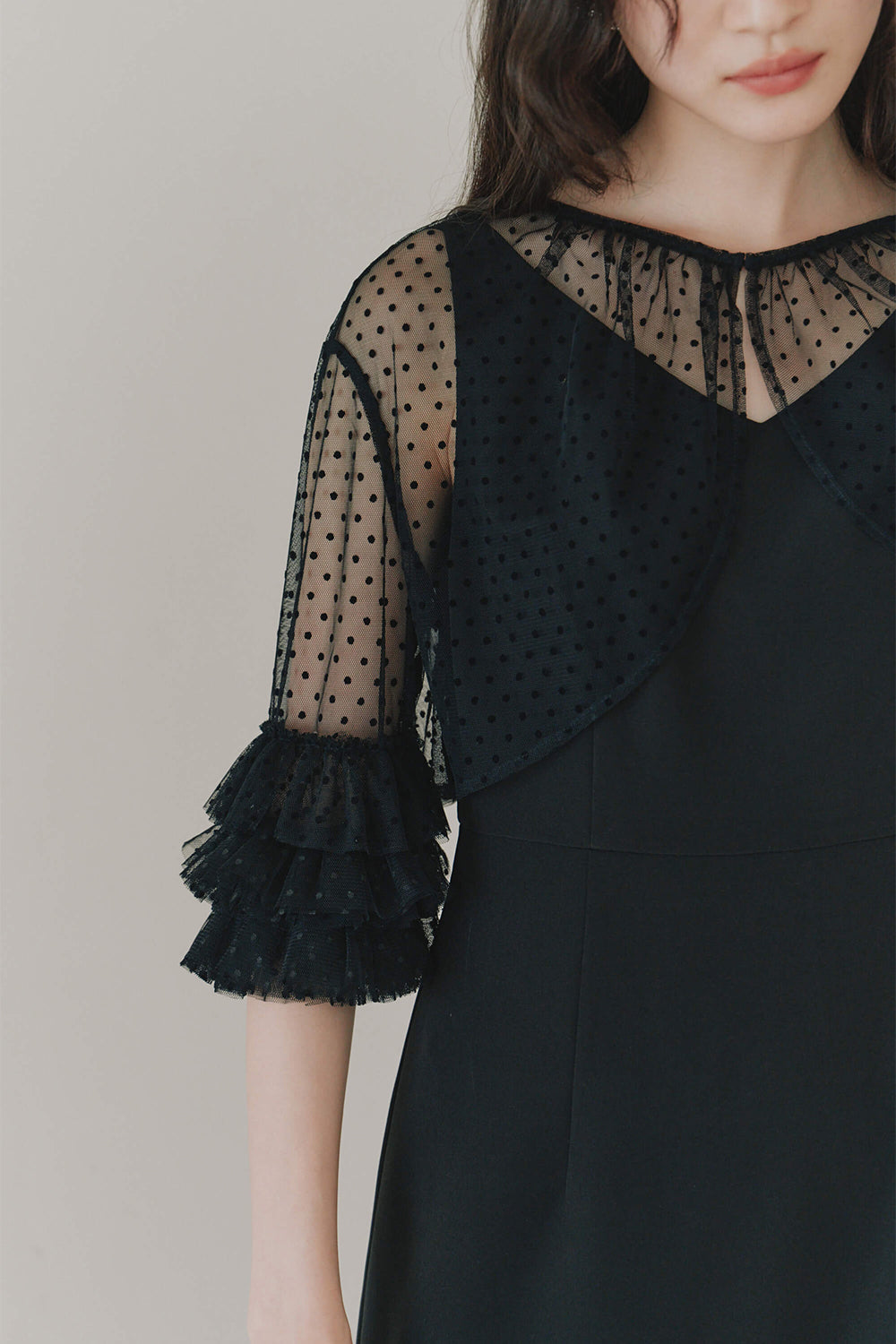 kaene フリルボレロセットドレス / 100984 | モデル身長164cm 着用サイズ38