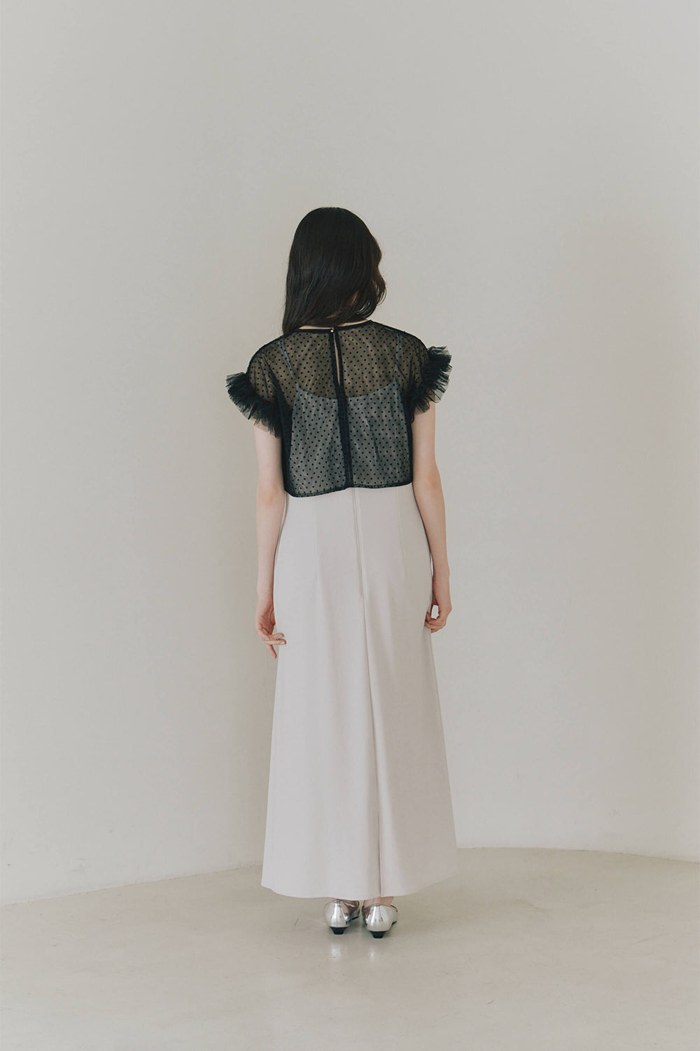 kaene ドットブラウスセットドレス / 101022 | モデル身長164cm 着用サイズ38