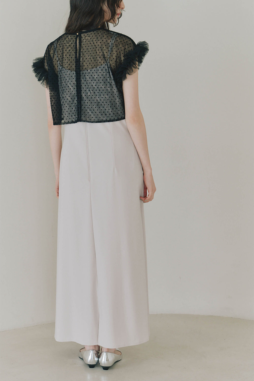 kaene ドットブラウスセットドレス / 101022 | モデル身長164cm 着用サイズ38