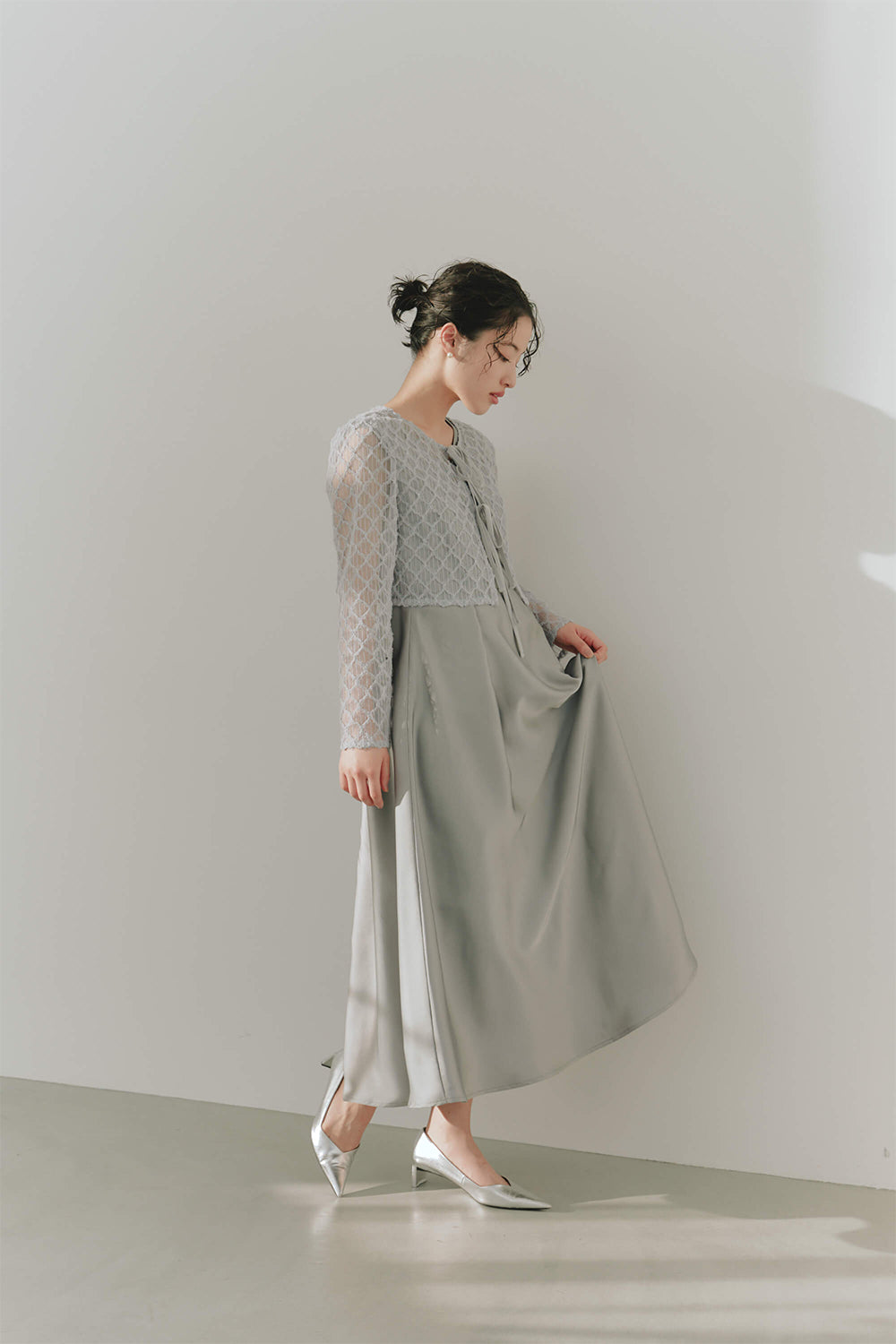 kaene ボレロセットフレアドレス / 101138 | モデル身長166cm 着用サイズM