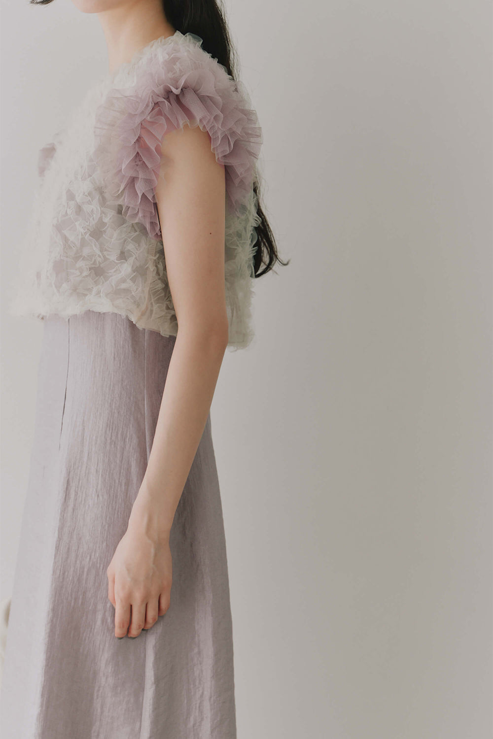 kaene ボリュームブラウスセットドレス / 100956 | モデル身長164cm 着用サイズ38