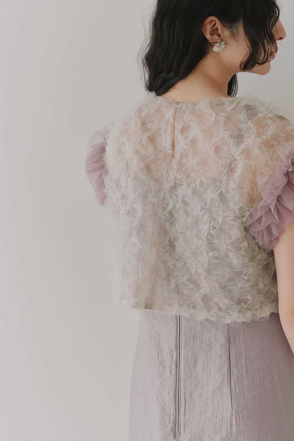 kaene ボリュームブラウスセットドレス / 100956 | モデル身長164cm 着用サイズ38