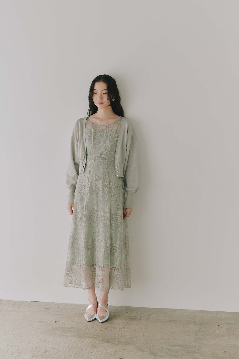 kaene ラメニットカーディガン / 800080