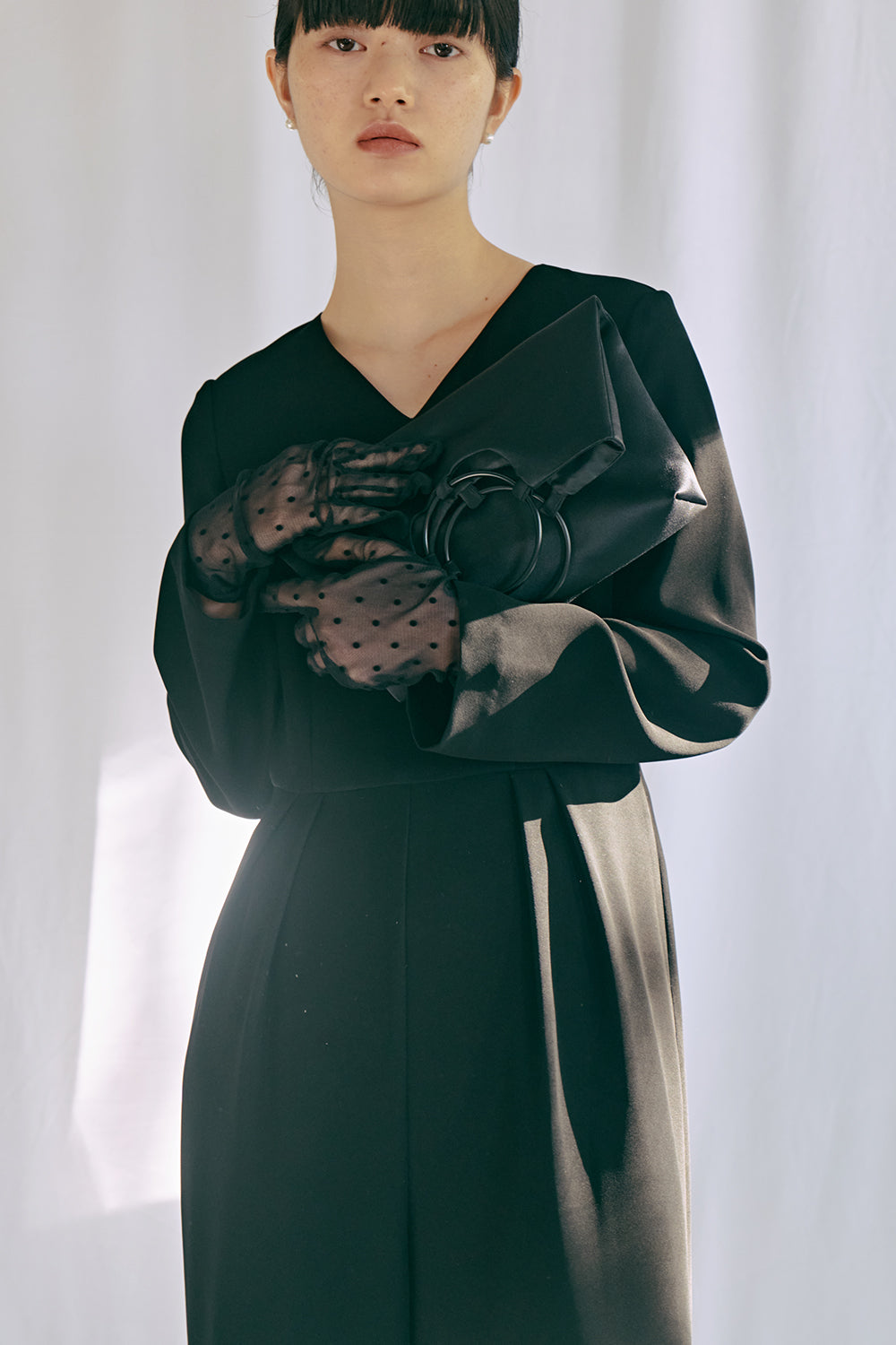 kaene カーブネックオールインワン / 100900 | モデル身長165cm 着用サイズ36