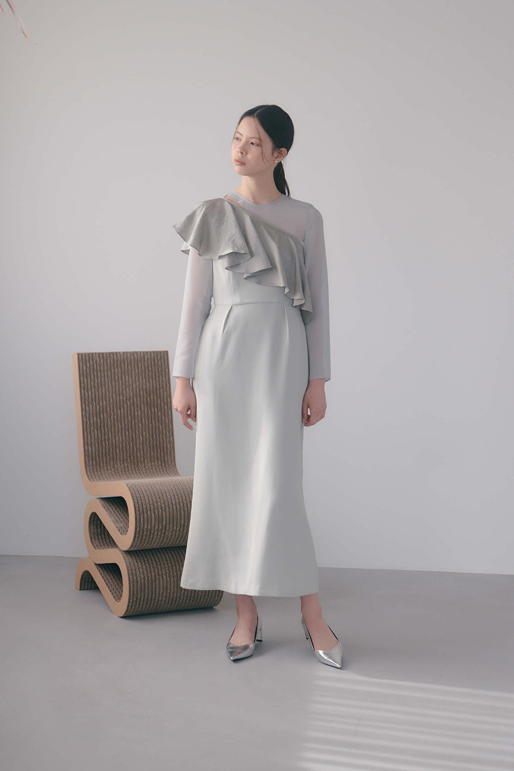 kaene セットショール3way切替ドレス / 100936 | モデル身長170cm 着用サイズ34