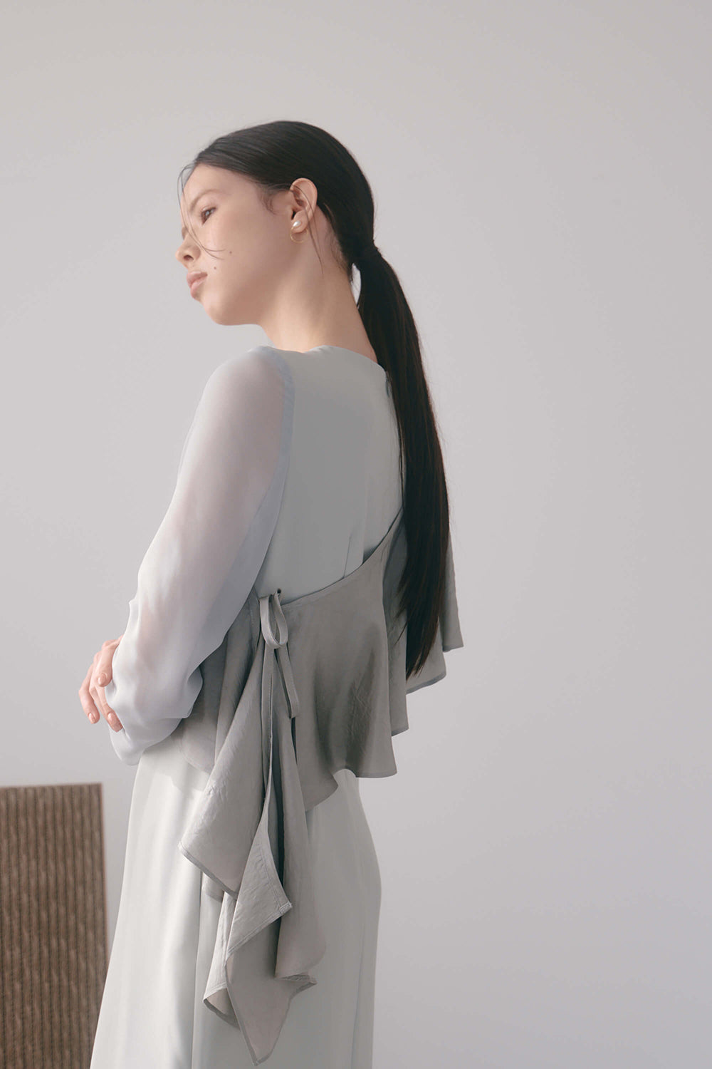 kaene セットショール3way切替ドレス / 100936 | モデル身長170cm 着用サイズ34