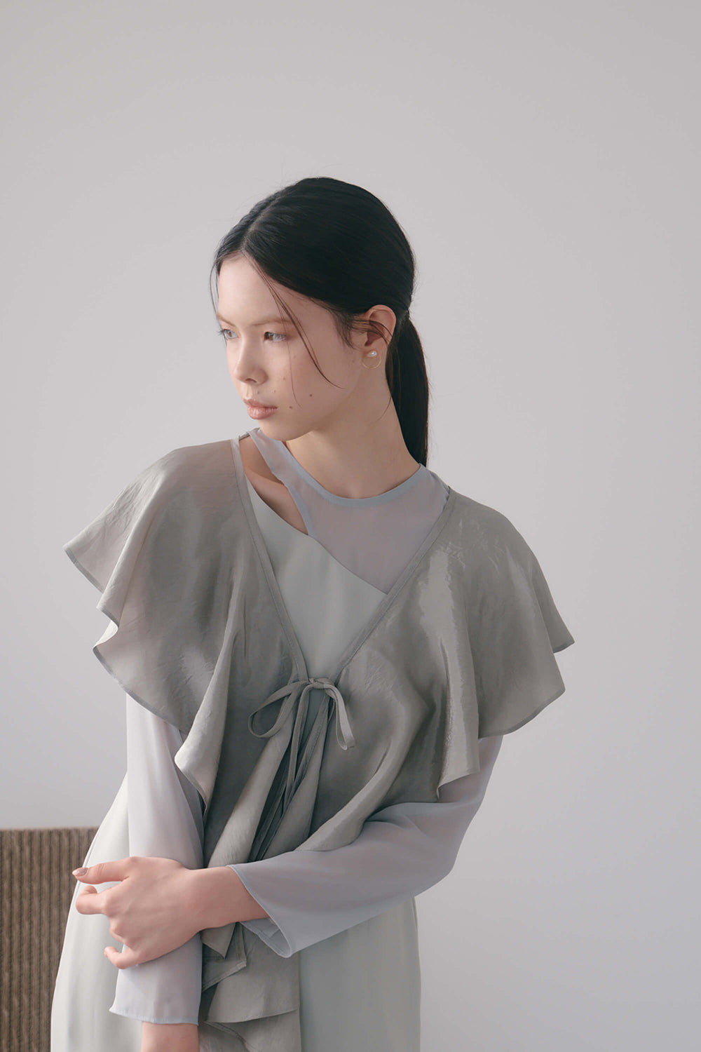 kaene セットショール3way切替ドレス / 100936 | モデル身長170cm 着用サイズ34